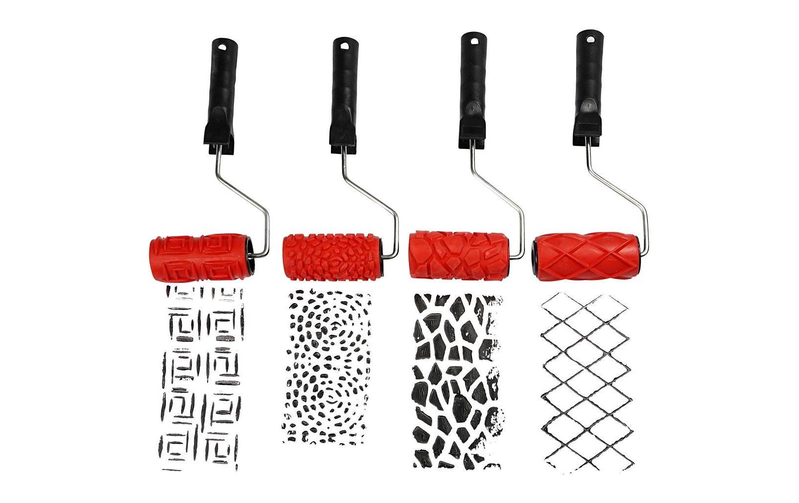 Creativ Company Farbroller mit Muster 4 Stück Creativ Company Farbroller mit Muster 4 Stück