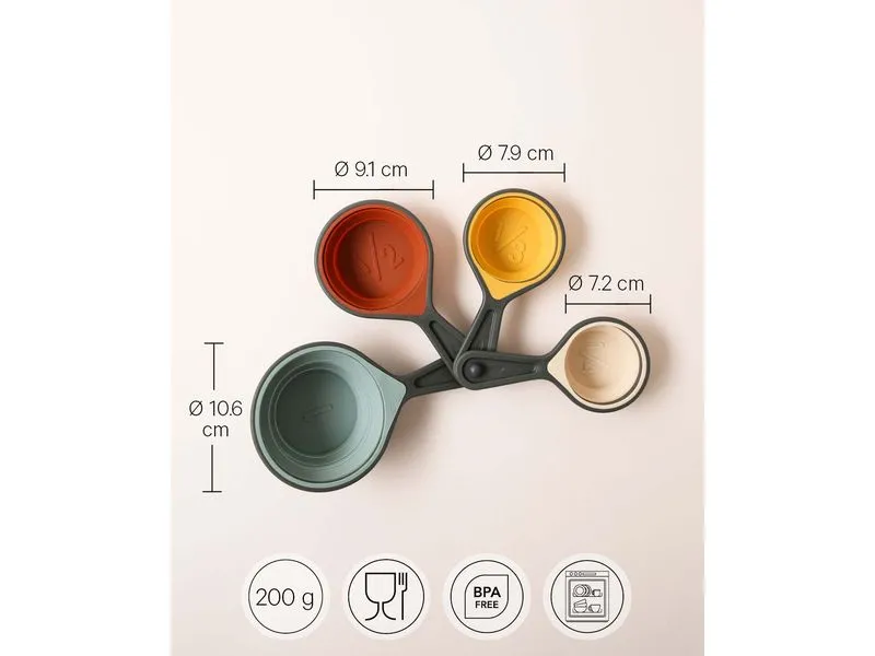 Esmée Messbecher 4er Set 1/4 dl bis 1 dl, Mehrfarbig