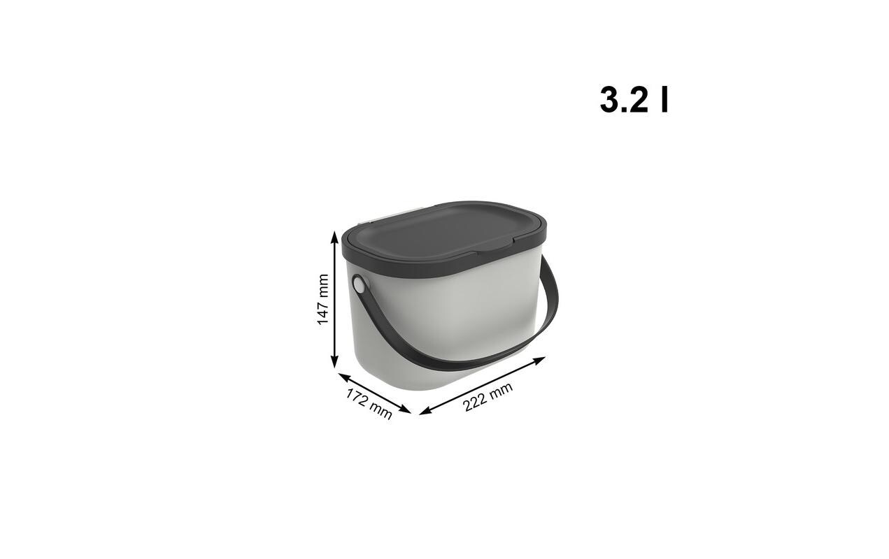 Rotho Komposteimer Albula 3.2 l, Mistletoe Weiss