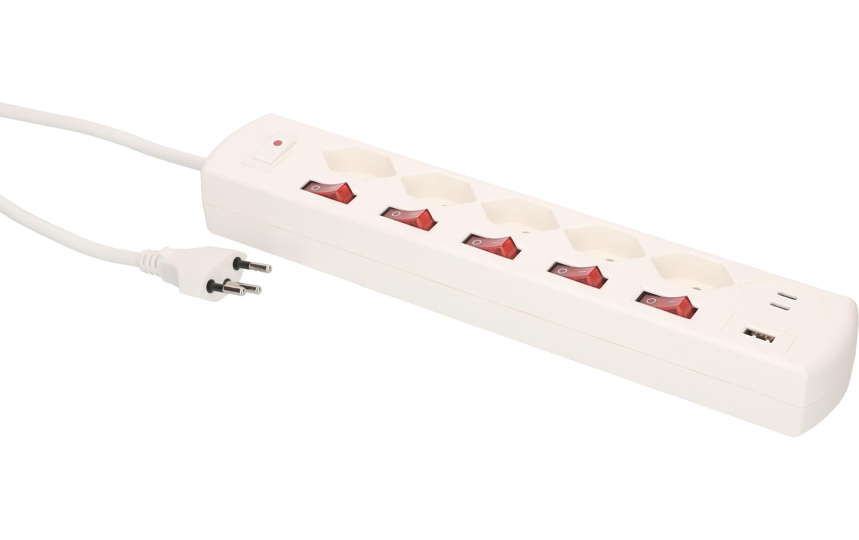 Max Hauri Steckdosenleiste Multi-Switch Weiss 5 x T13