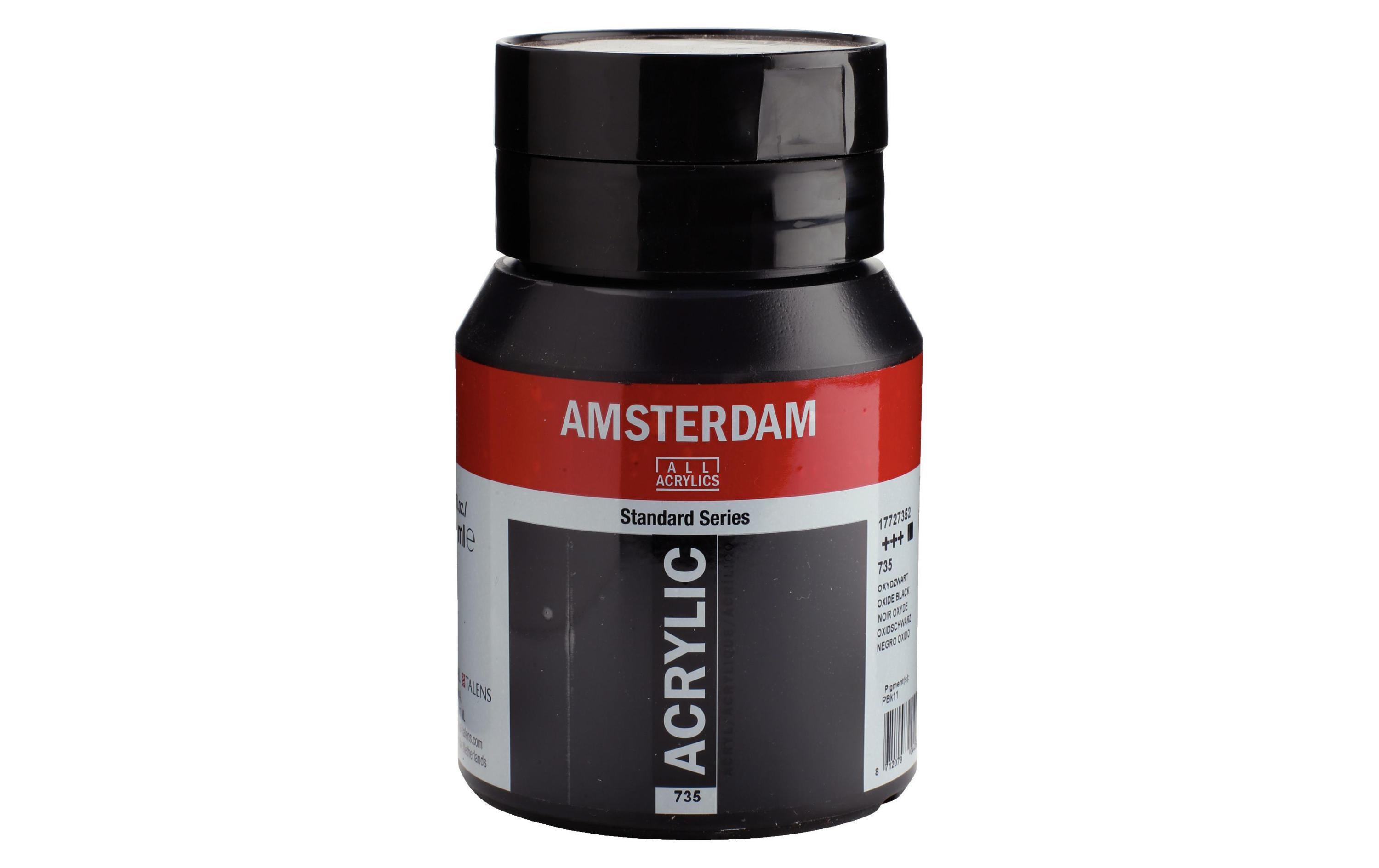 Amsterdam Acrylfarbe Standard 735 Oxidschwarz Deckend, 500 ml