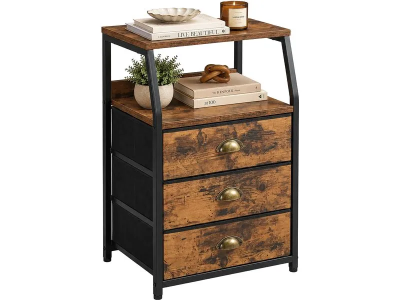 relaxdays Kommode 40 x 72 cm, Braun/Gold/Schwarz relaxdays Kommode 40 x 72 cm, Braun/Gold/Schwarz