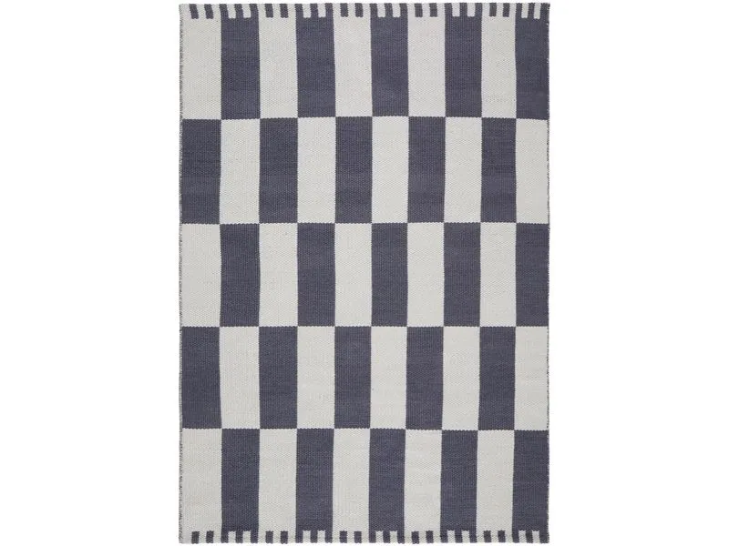 Urbanara Teppich Iniola 140 x 200 cm, Blaugrau/Weiss Urbanara Teppich Iniola 140 x 200 cm, Blaugrau/Weiss