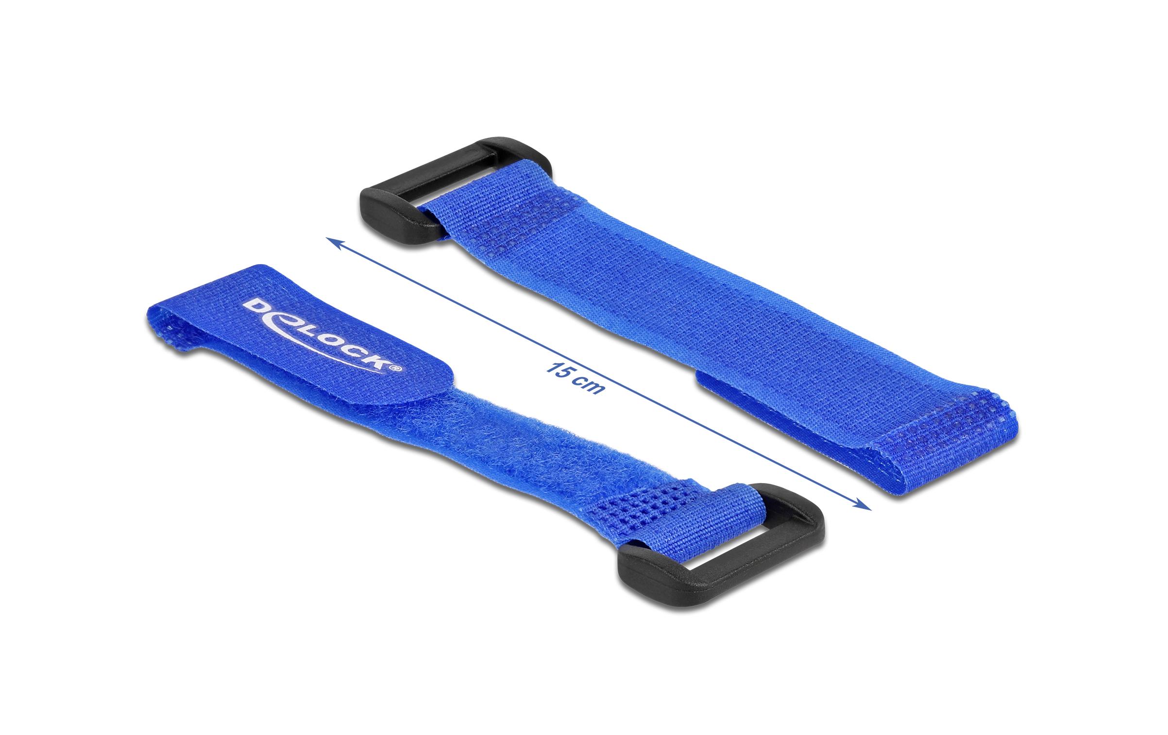 Delock Klettkabelbinder Blau 150 mm x 20 mm 5 Stück