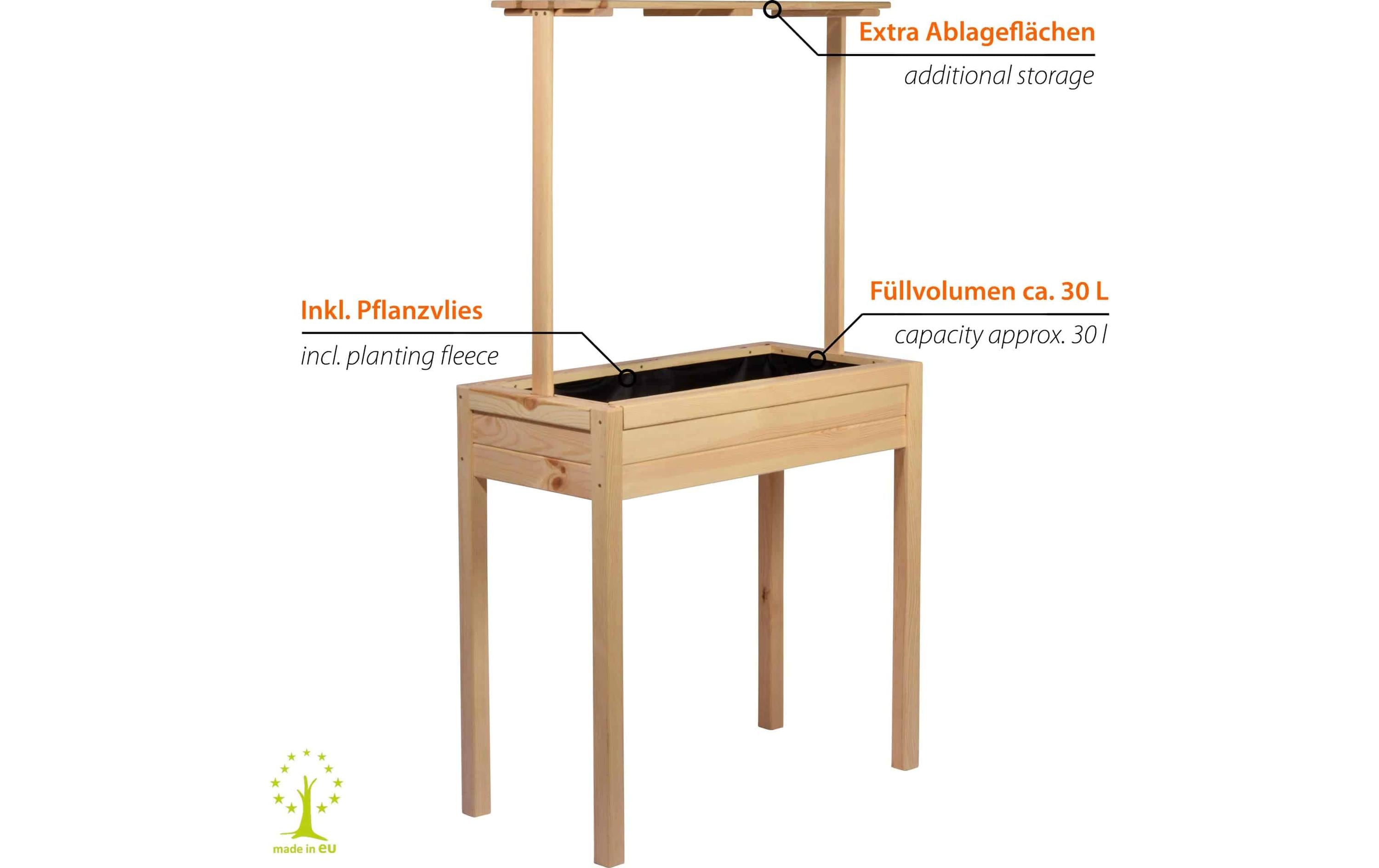 dobar Hochbeet Florenz mit erhöhter Ablage