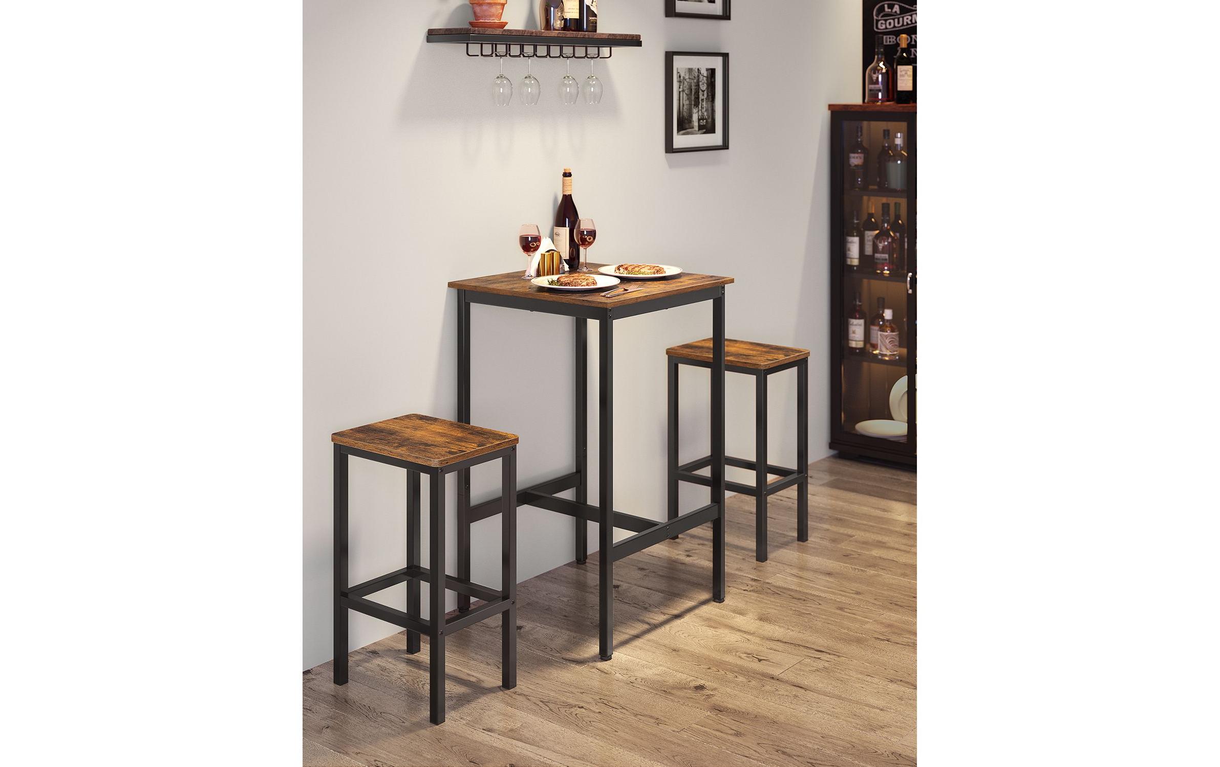 VASAGLE Bar-Tisch-Set, Vintagebraun / Schwarz