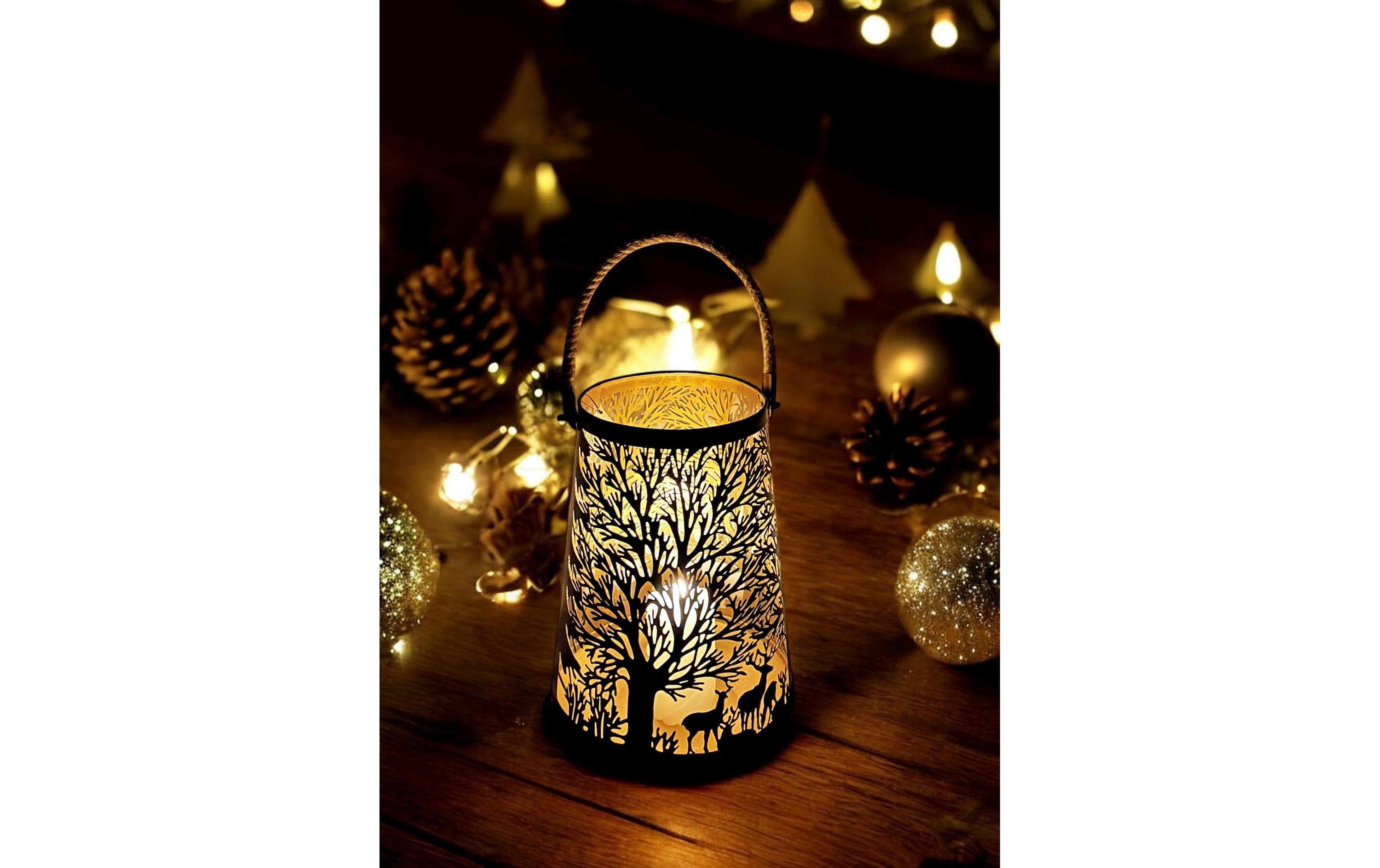 Dameco Laterne Forest 41 cm, Gold/Schwarz