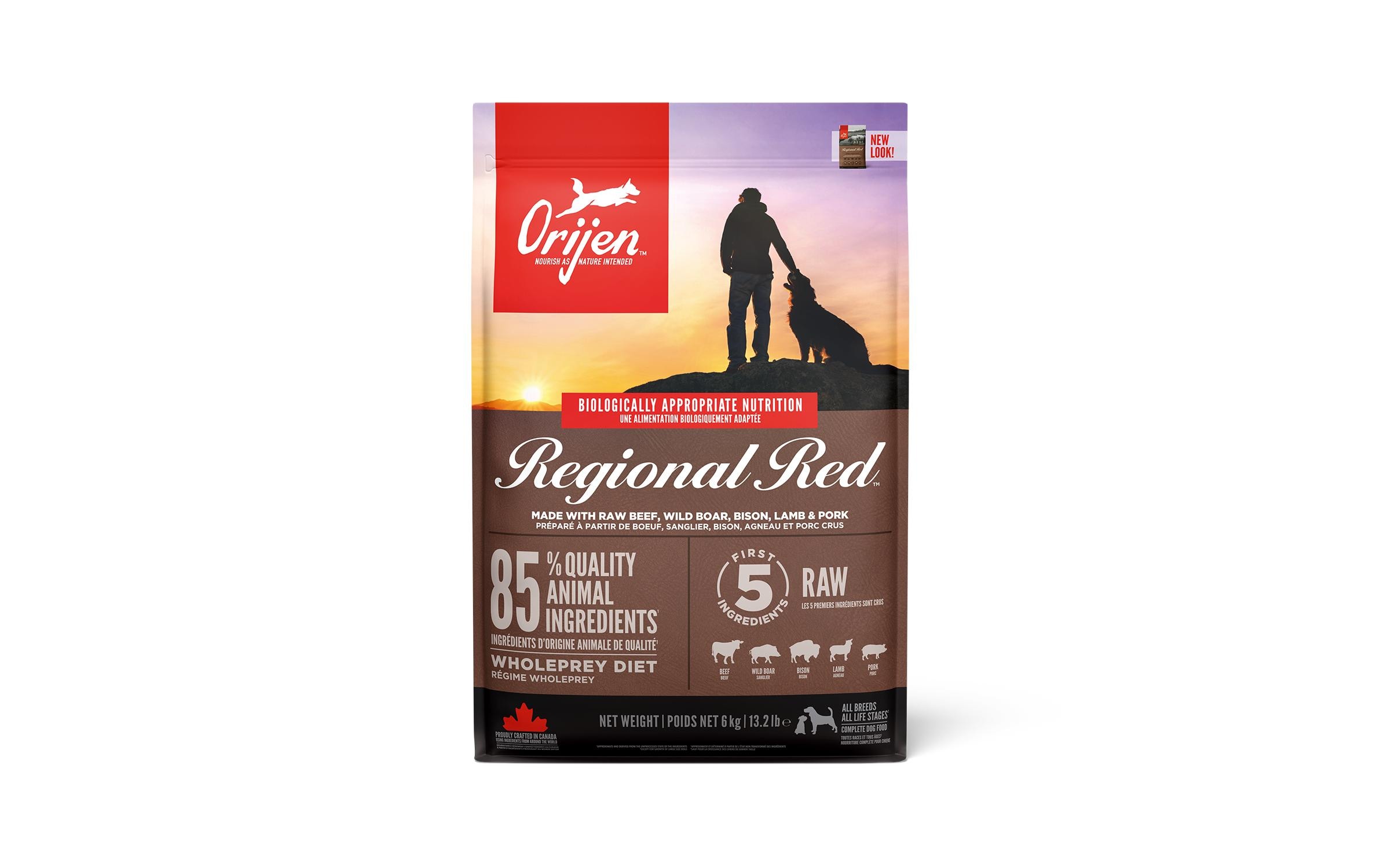 Orijen Trockenfutter Dog Regional Red mit Rind, 6 kg
