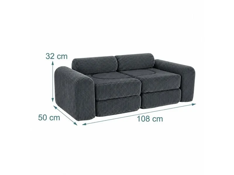 relaxdays Spielsofa Modular 10-teilig, Dunkelgrau relaxdays Spielsofa Modular 10-teilig, Dunkelgrau