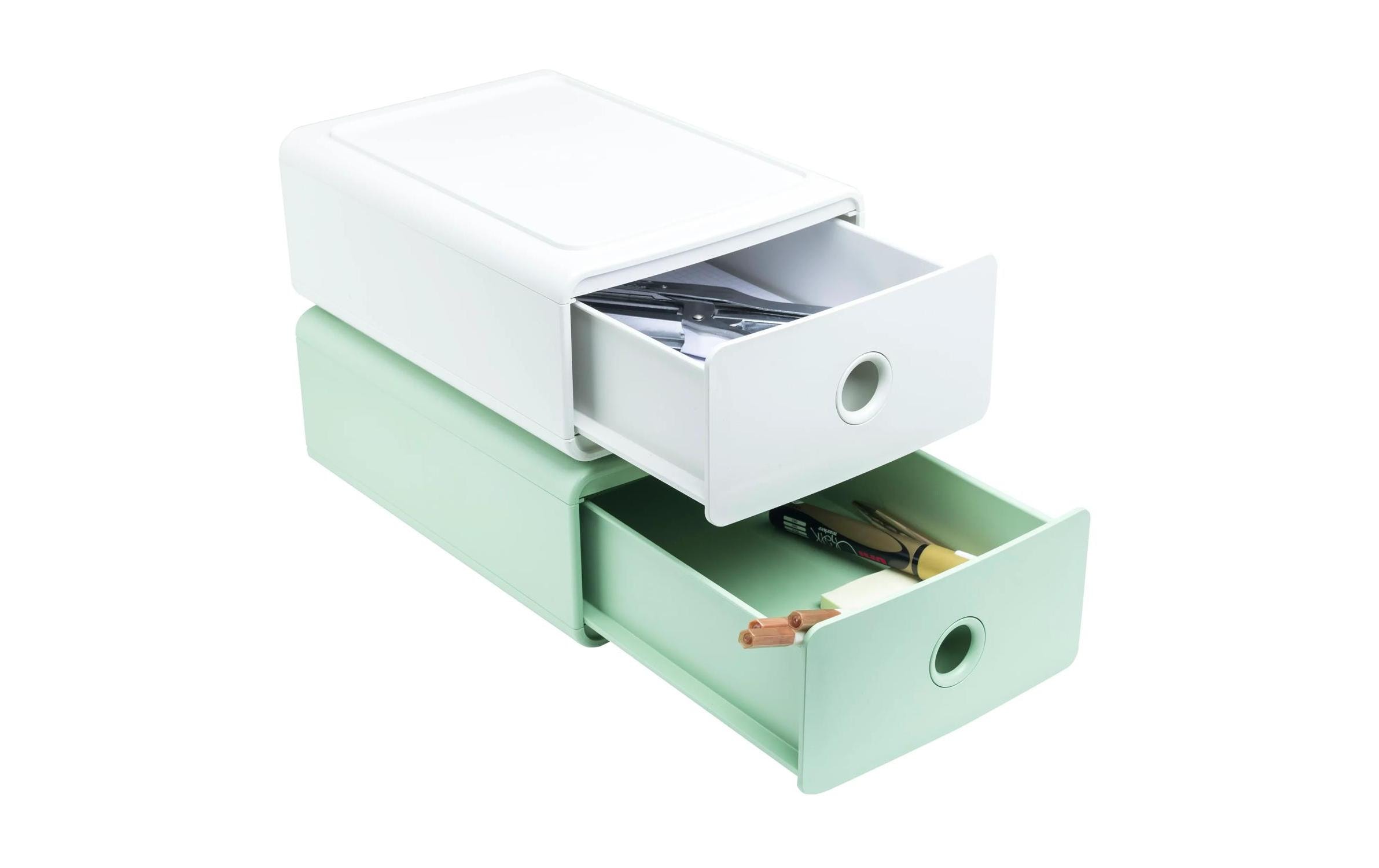 Exacompta Schubladenbox Tiny Box AutentiK, A5+, 1 Schublade, Weiss