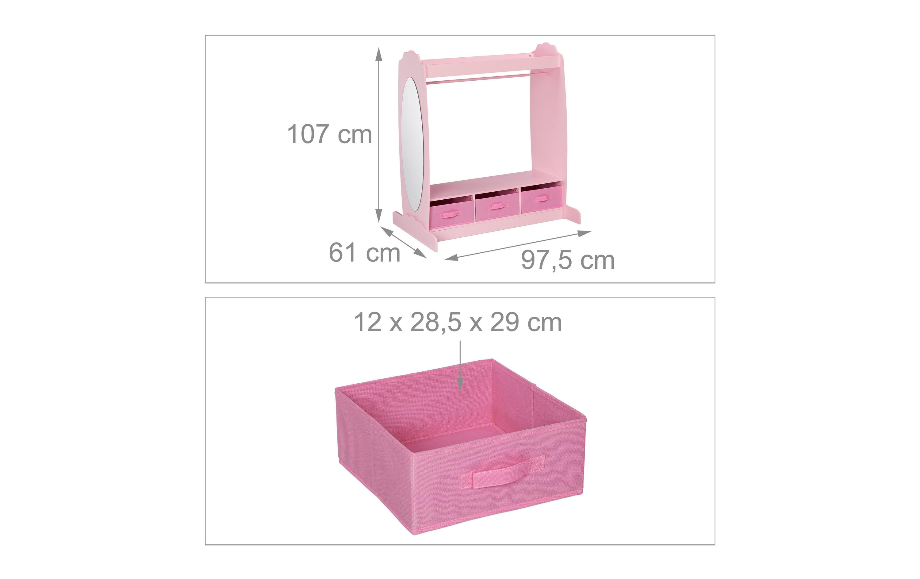 relaxdays Kinder-Garderobe x , Rosa