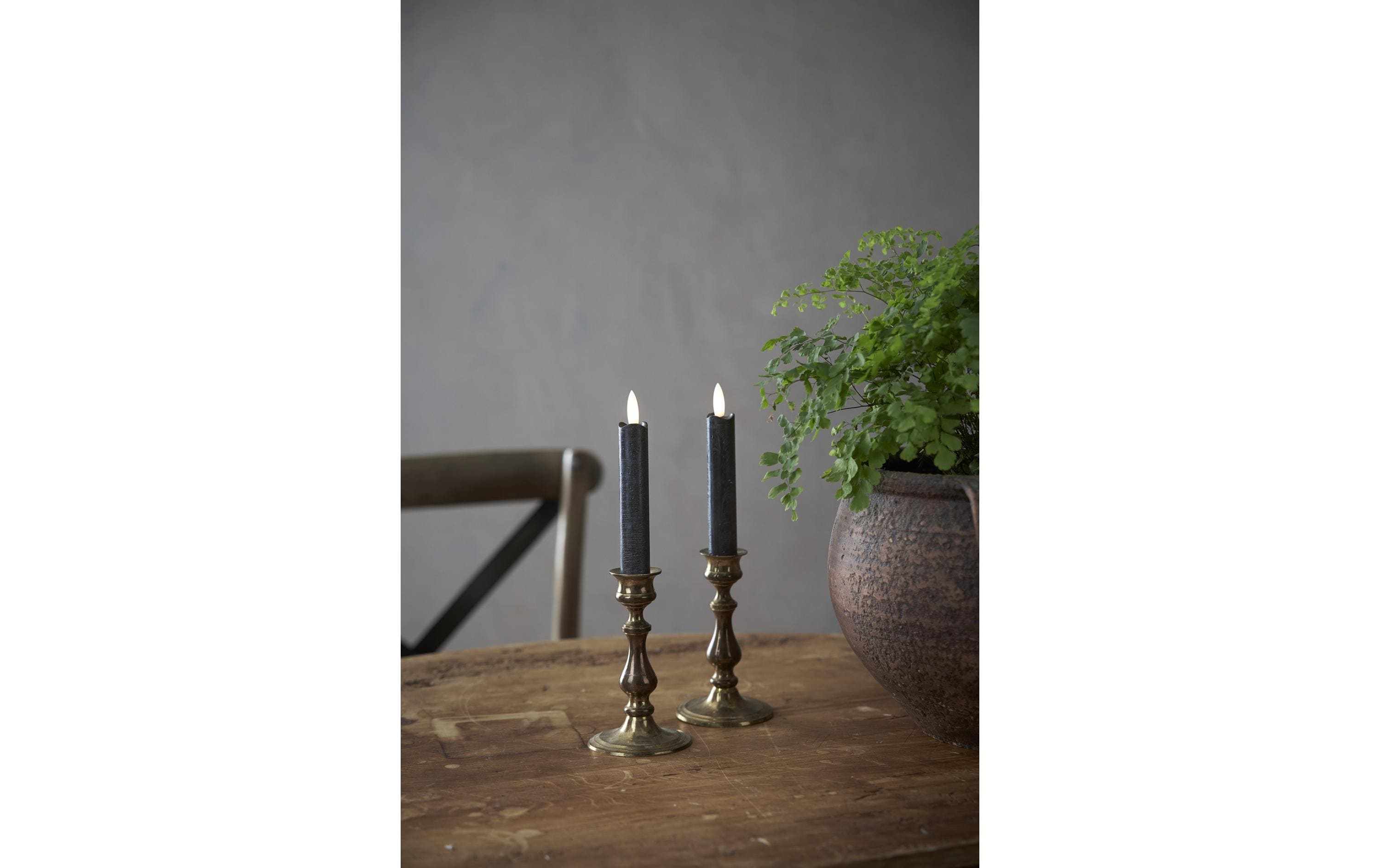 Star Trading LED-Stabkerzen Set Dinner 2P Flamme 15 cm – schwarz