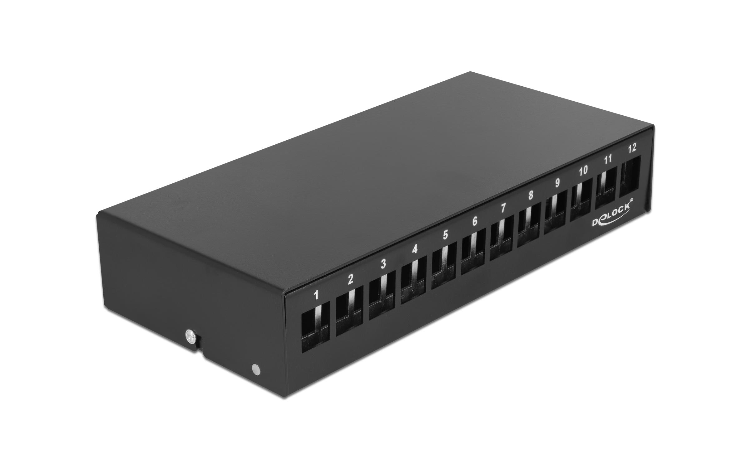 Delock Gehäuse Keystone Patchpanel 12 Port Schwarz Delock Gehäuse Keystone Patchpanel 12 Port Schwarz