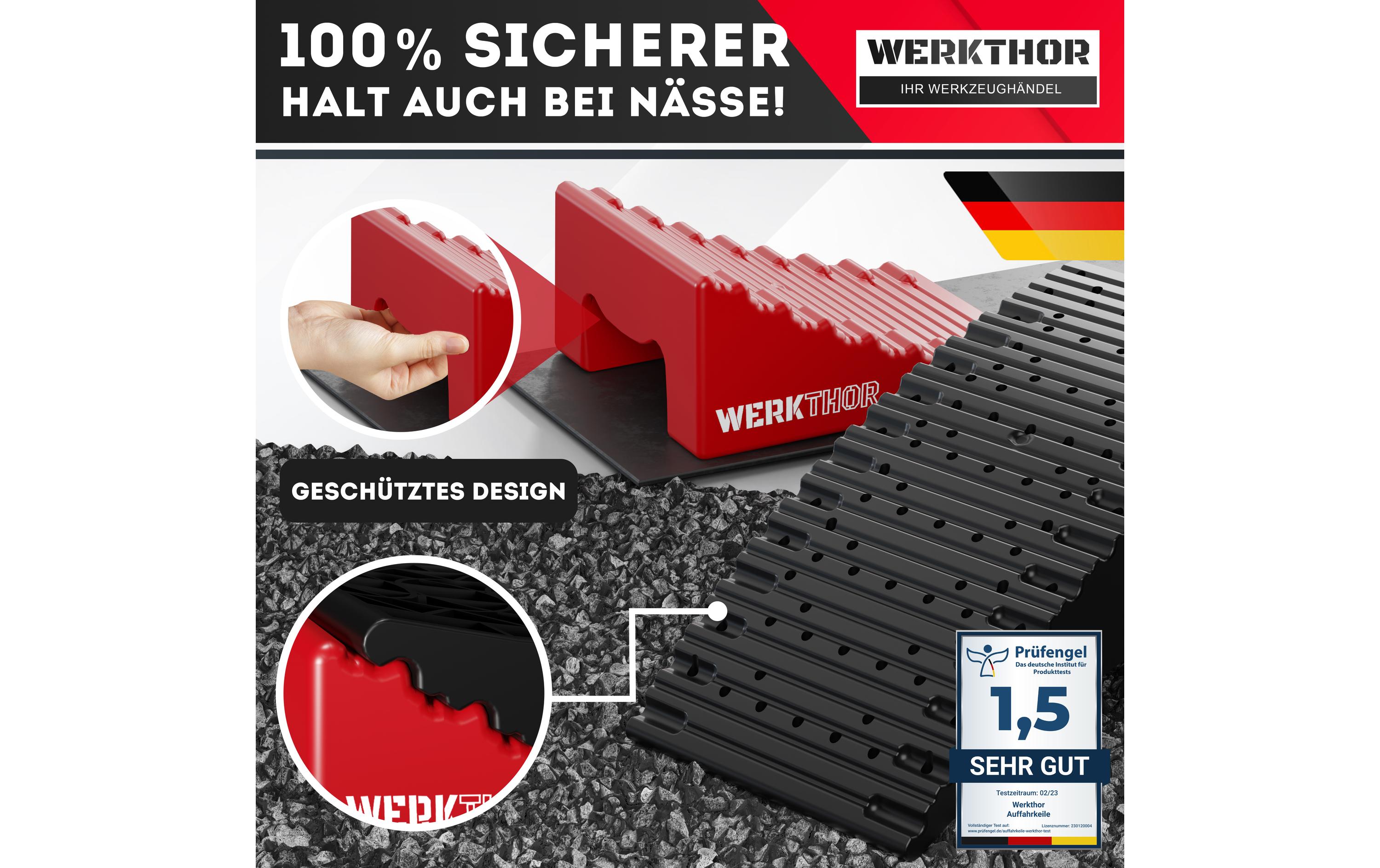 Werkthor Stufenlose Auffahrkeile 2er Set, Rot