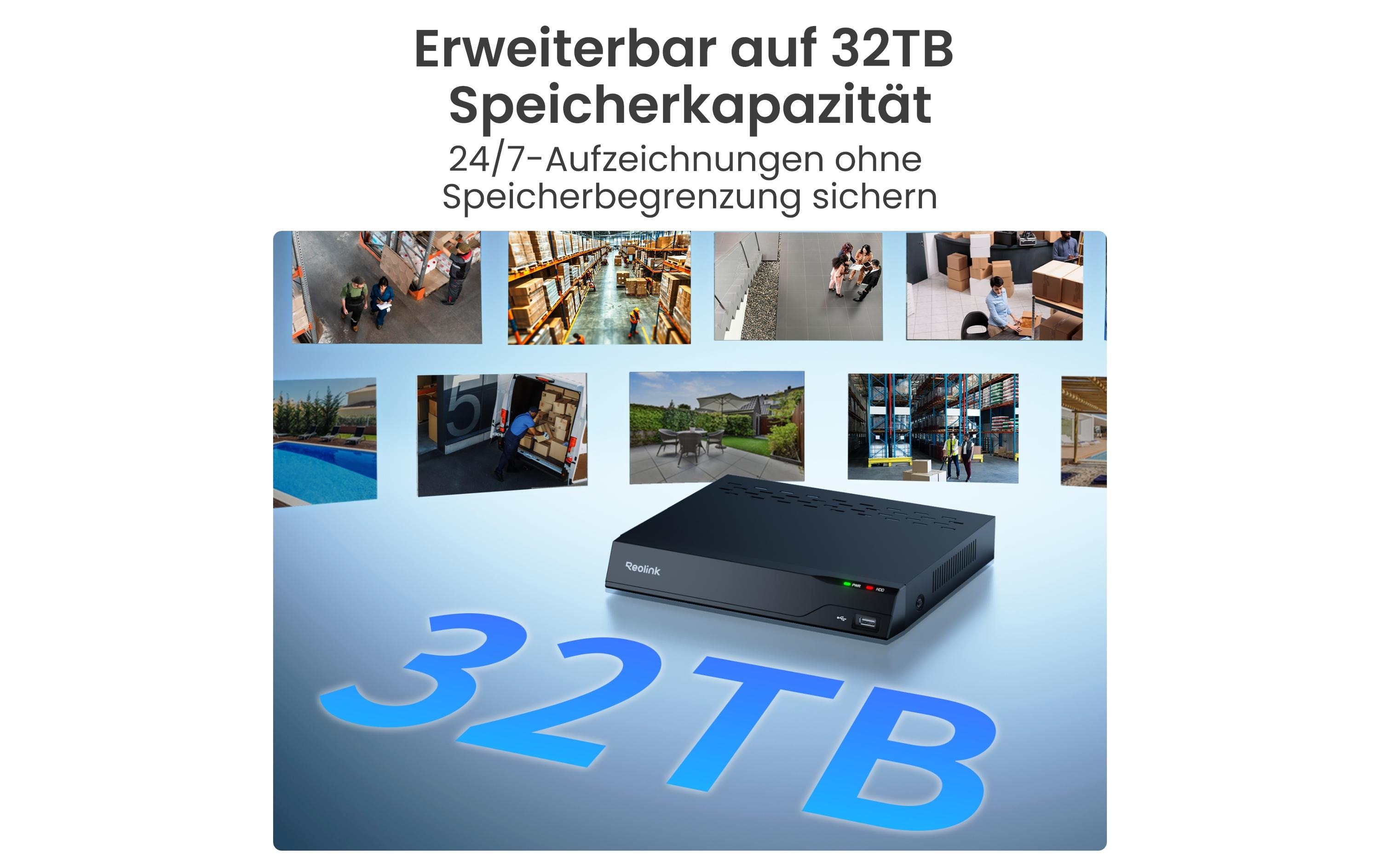 Reolink Netzwerkrekorder PR-PN8 PoE für 24/7 2 TB, 8 Kanal