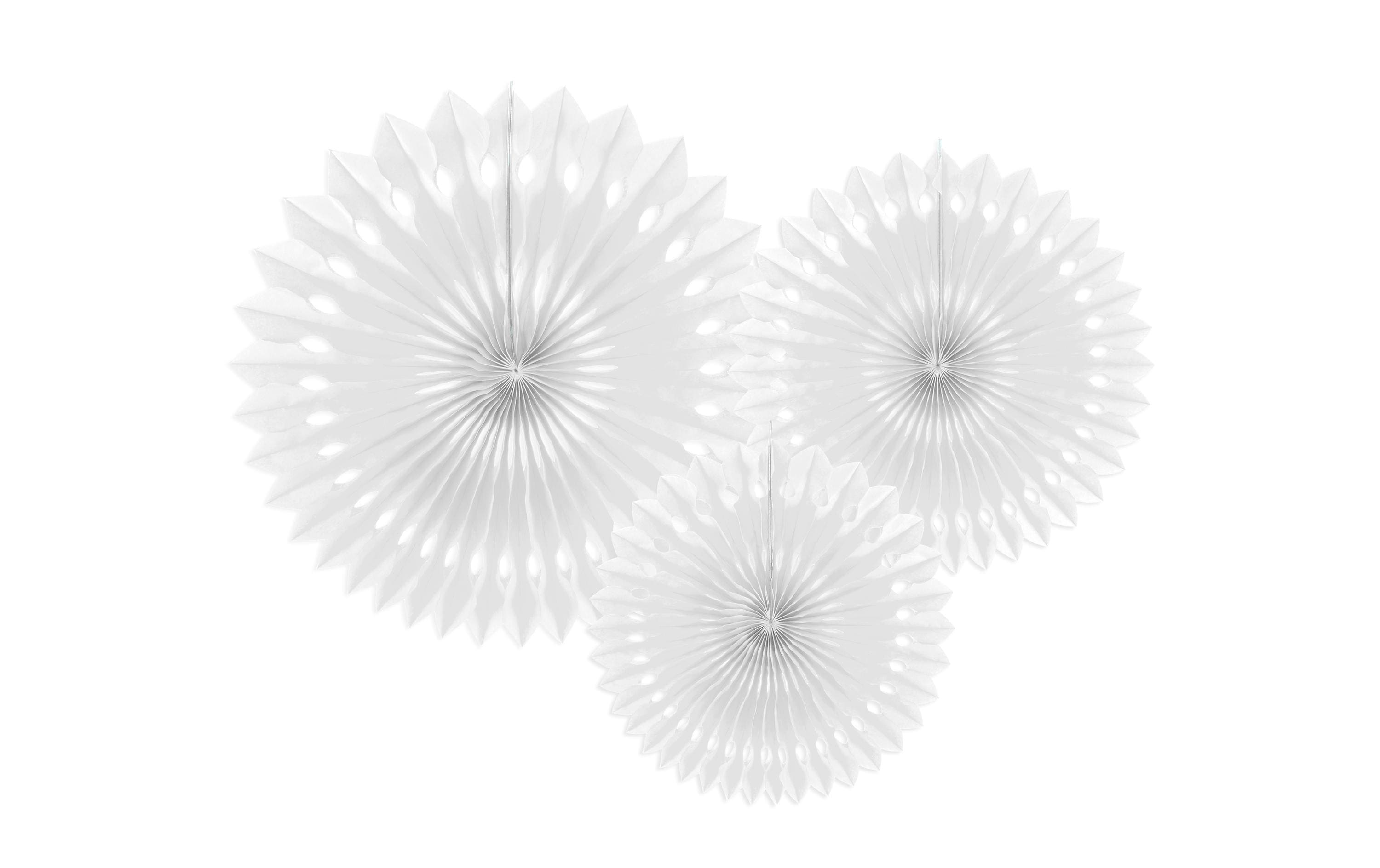 Partydeco Rosetten 3 Stück, Weiss Partydeco Rosetten 3 Stück, Weiss