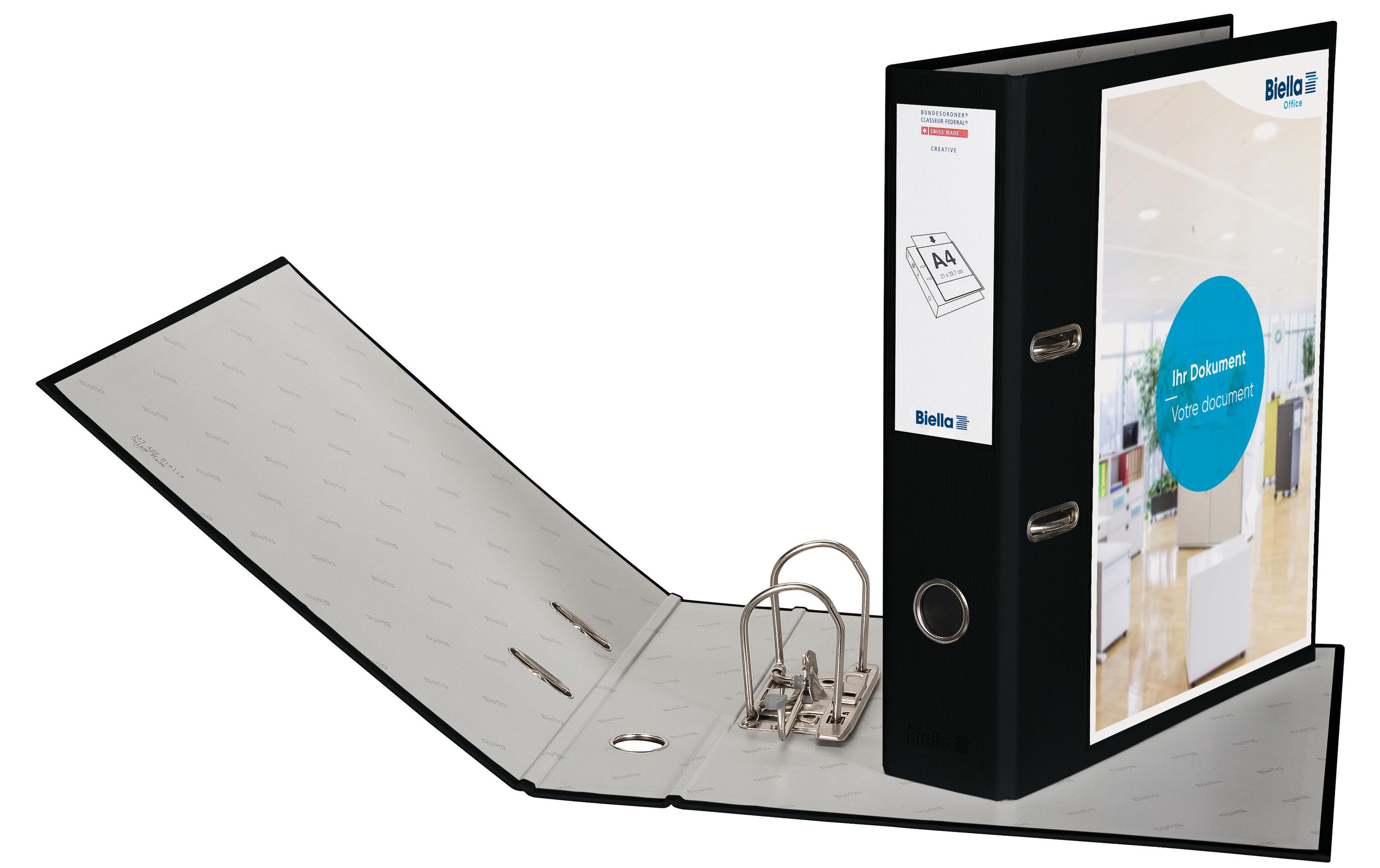 Biella Bundesordner Creative A4 7 cm, Schwarz