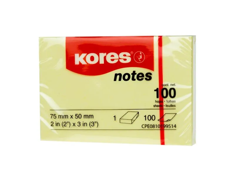 Kores Notizzettel 5075, 5 x 7.5 cm, 12 Blöcke, Gelb Kores Notizzettel 5075, 5 x 7.5 cm, 12 Blöcke, Gelb