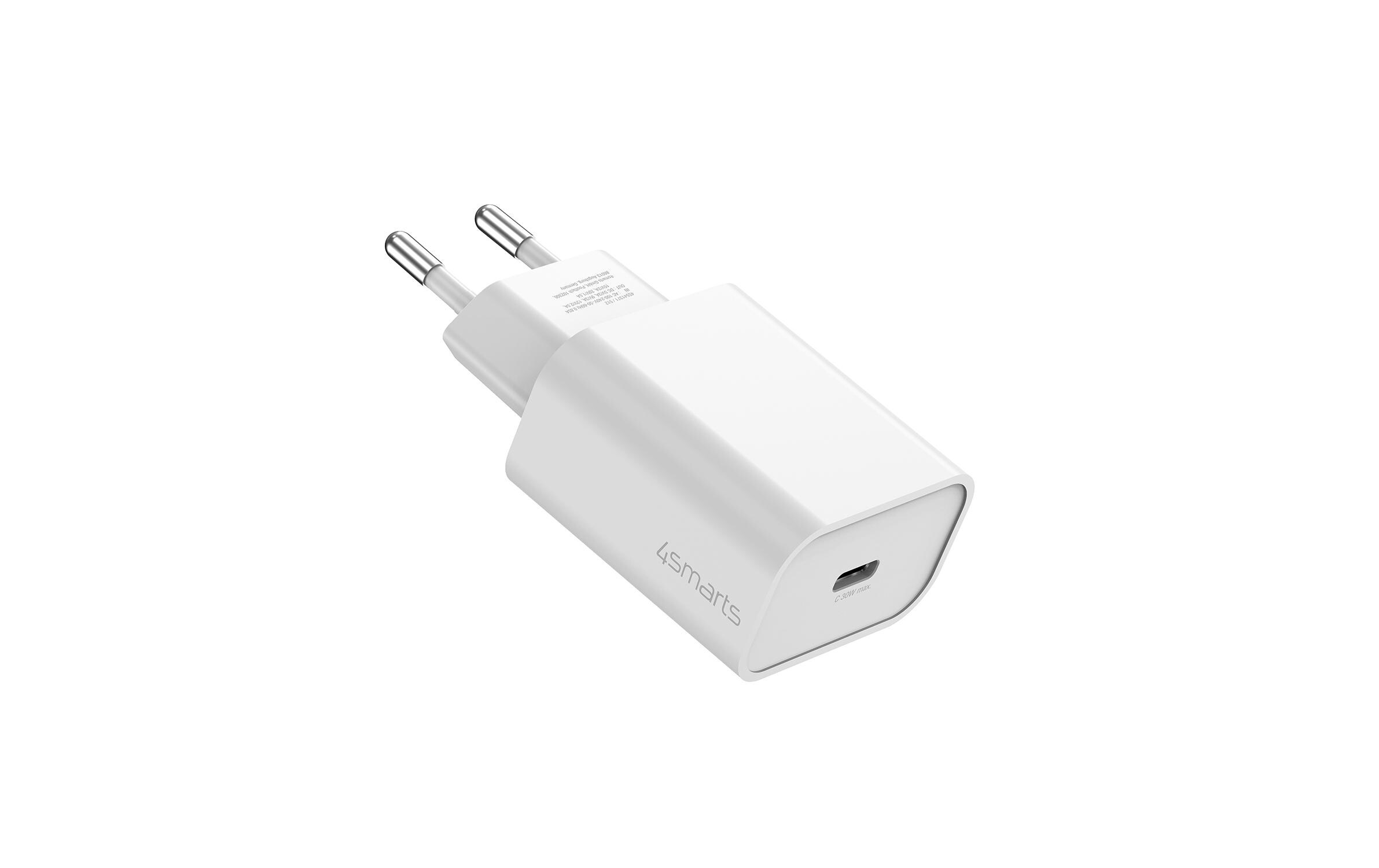 4smarts USB-Wandladegerät VoltPlug PD 30W 1C USB-C Kabel 1.5m weiss