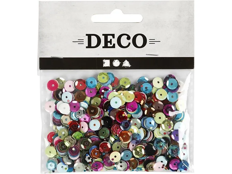 Creativ Company Pailletten 6 mm, 10 g, Mehrfarbig