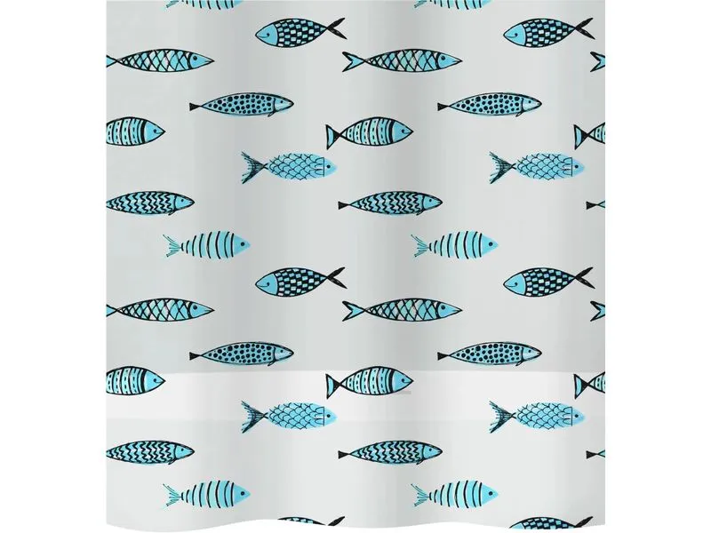 diaqua® Duschvorhang Fish 180 x 200 cm, Blau/Weiss diaqua® Duschvorhang Fish 180 x 200 cm, Blau/Weiss
