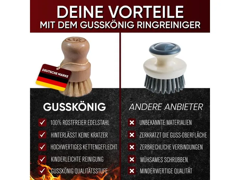 Gusskoenig Holz-Spülbürste mit Sisalborsten für Gusseisen Gusskoenig Holz-Spülbürste mit Sisalborsten für Gusseisen