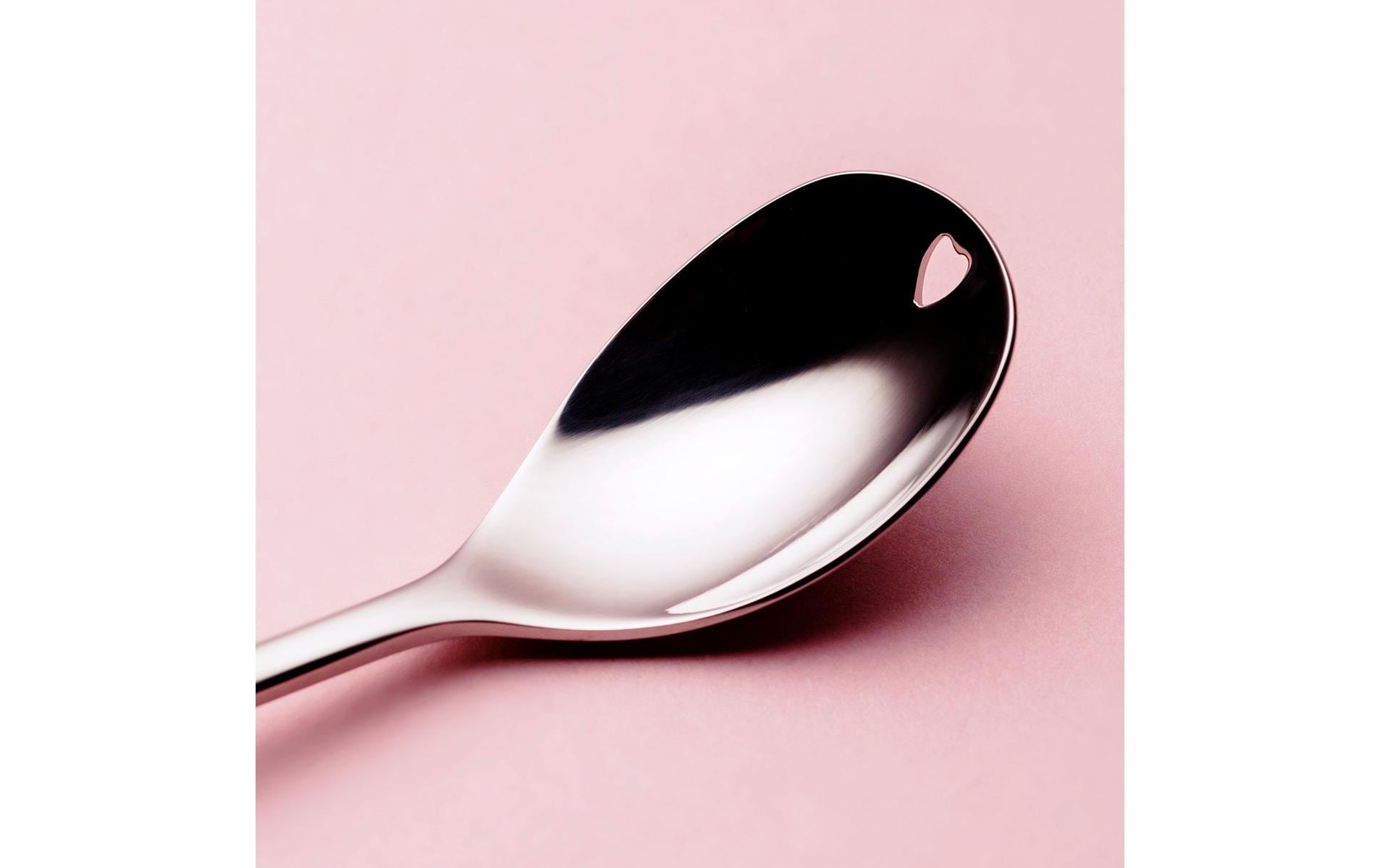 Sola Latte Macchiato Löffel Herz 6 Stück, Chrom