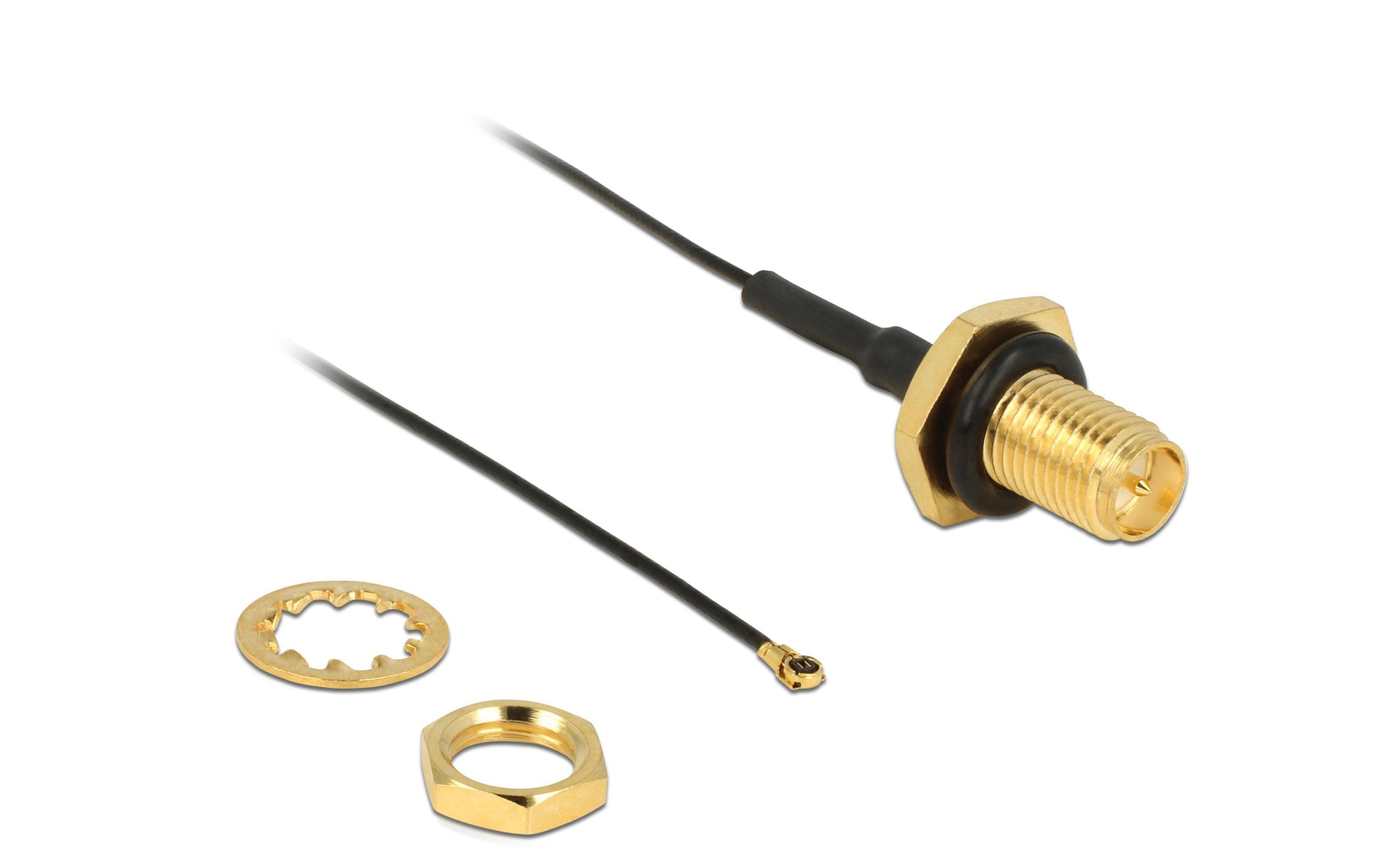 Delock Antennenkabel RP-SMA zu MHF 4 20cm, wassergeschützt Delock Antennenkabel RP-SMA zu MHF 4 20cm, wassergeschützt