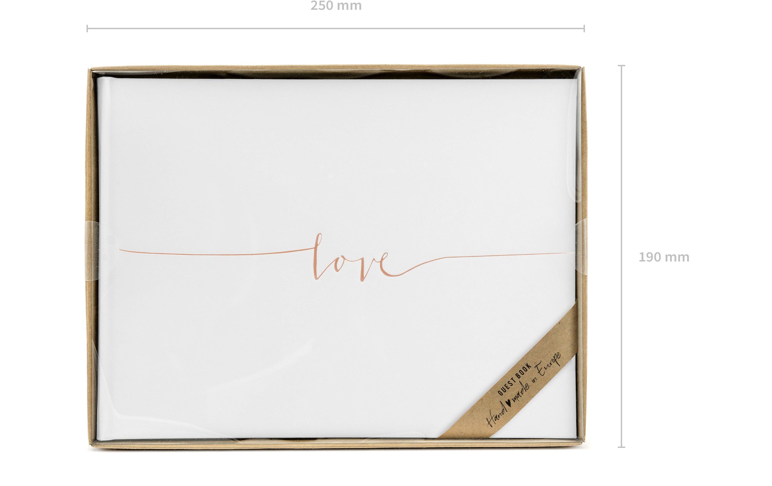 Partydeco Gästebuch Love 24 x 18.5 cm, 22 Seiten, Rosegold; Weiss