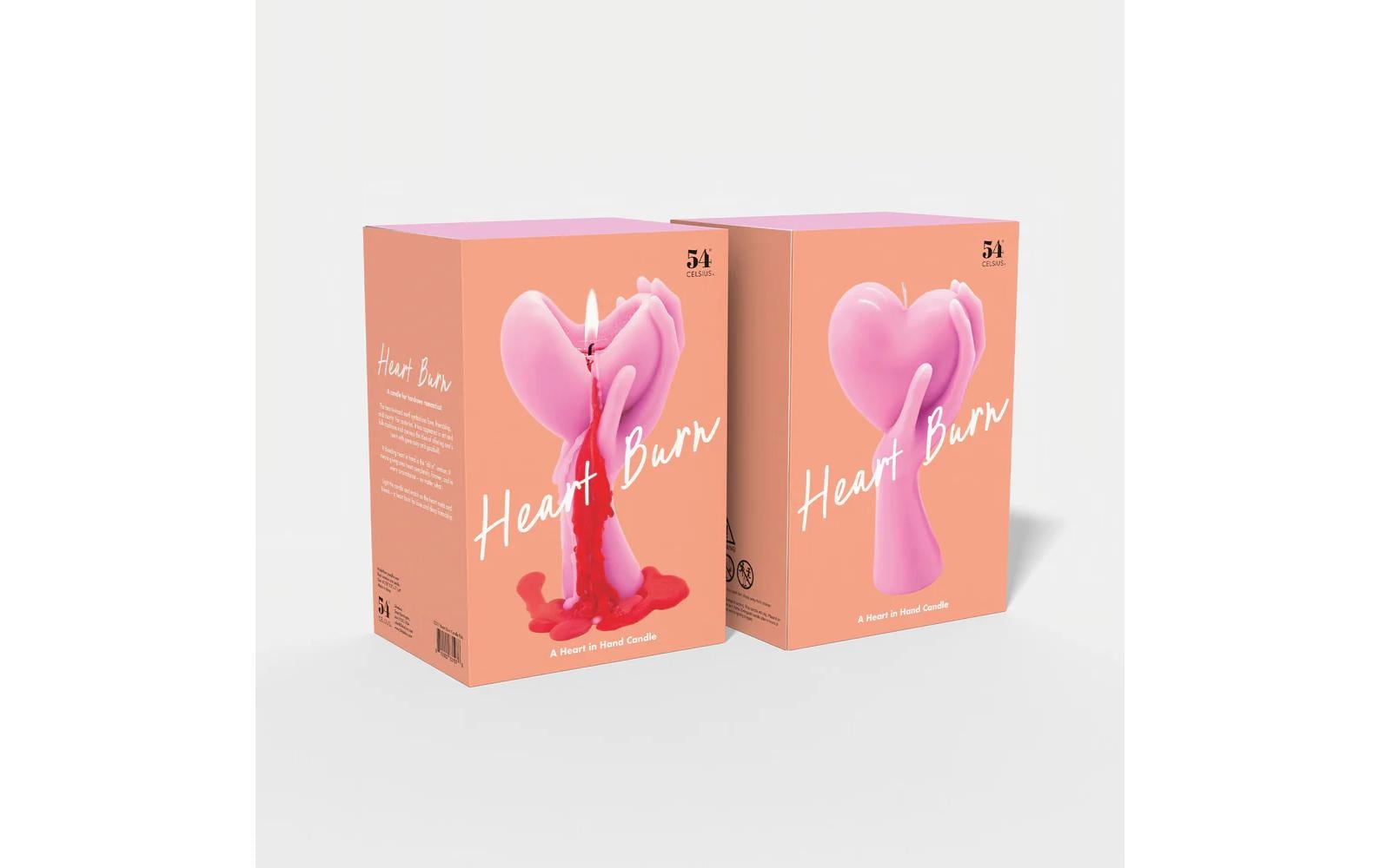 54Celsius Kerze Heart Burn 18.4 cm x 7.6 cm, Rosa