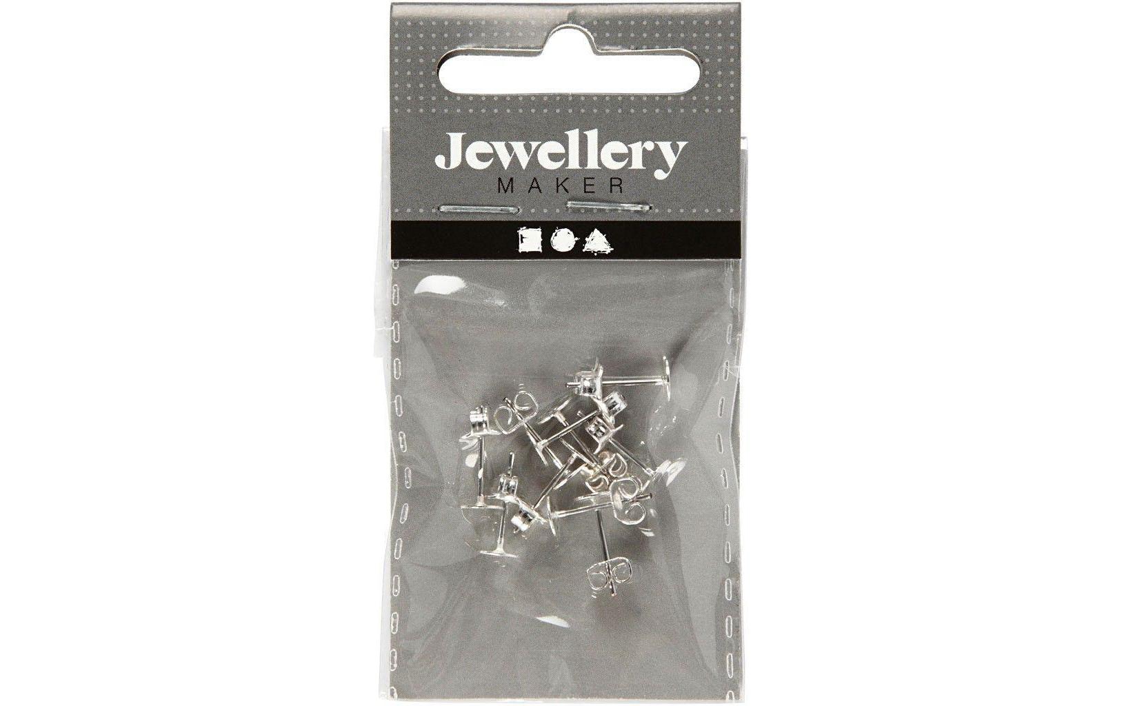 Creativ Company Ohrring 13 mm Versilbert, 10 Stk.