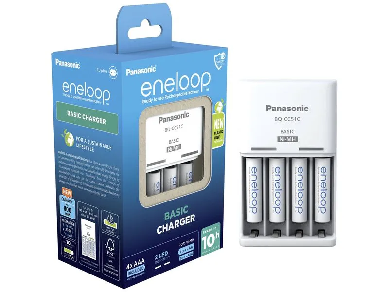 Panasonic Eneloop K-KJ51MCD04E Incl. 4x AAA 800 mAh