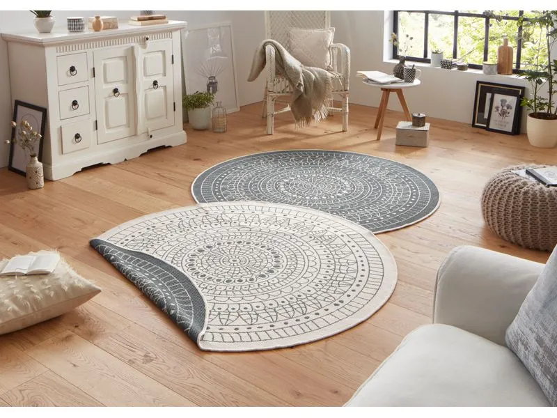 Hanse Home Teppich Porto Ø 140 cm, Grau/Crème Hanse Home Teppich Porto Ø 140 cm, Grau/Crème