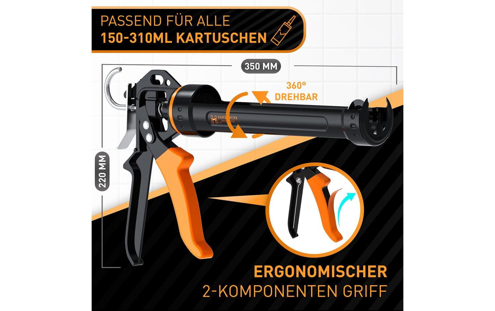 Hardtwerk Kartuschenpresse mit Kartuschen-Cutter 150-310 ml