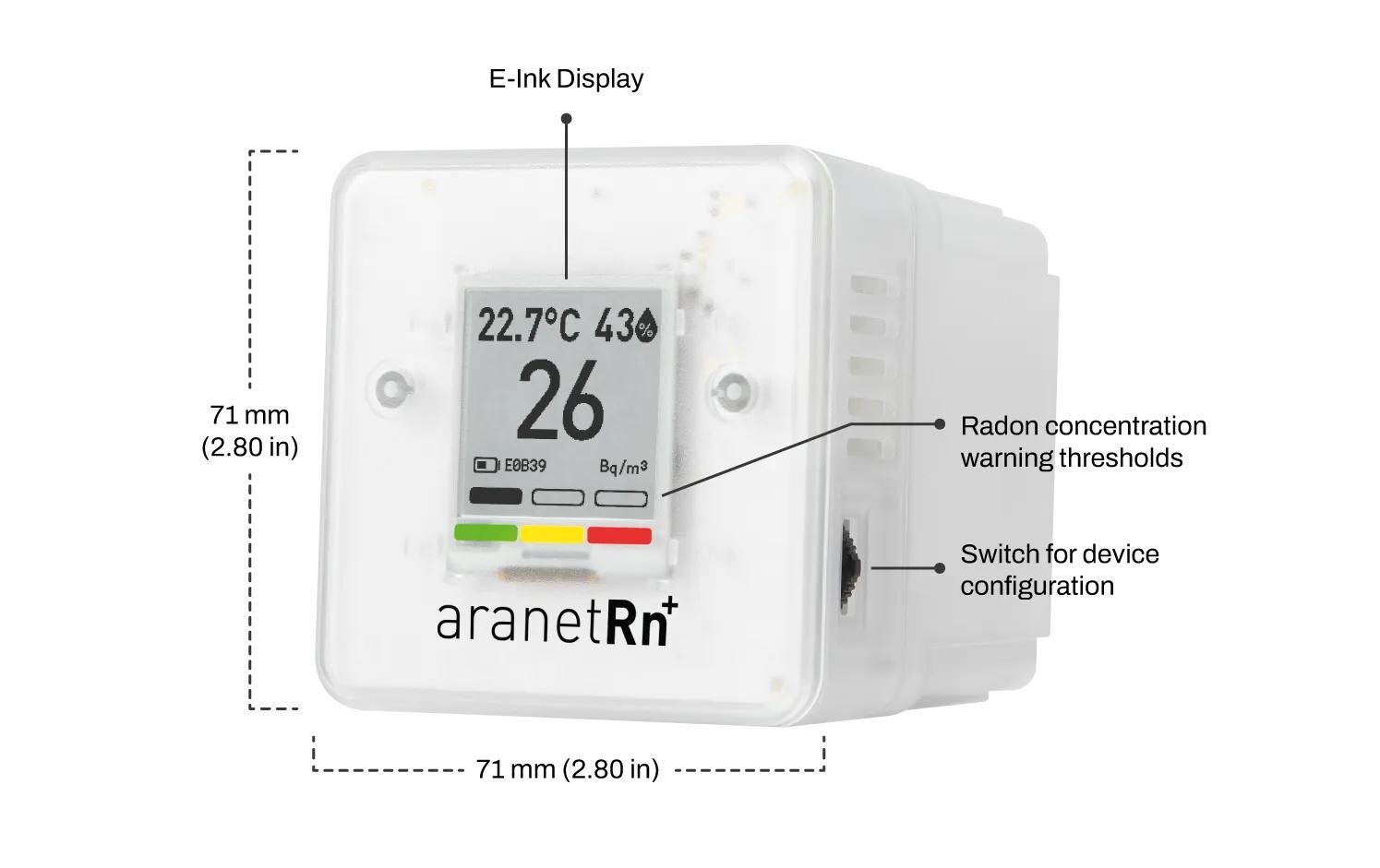 Aranet Radon PLUS HOME Sensor, Bluetooth