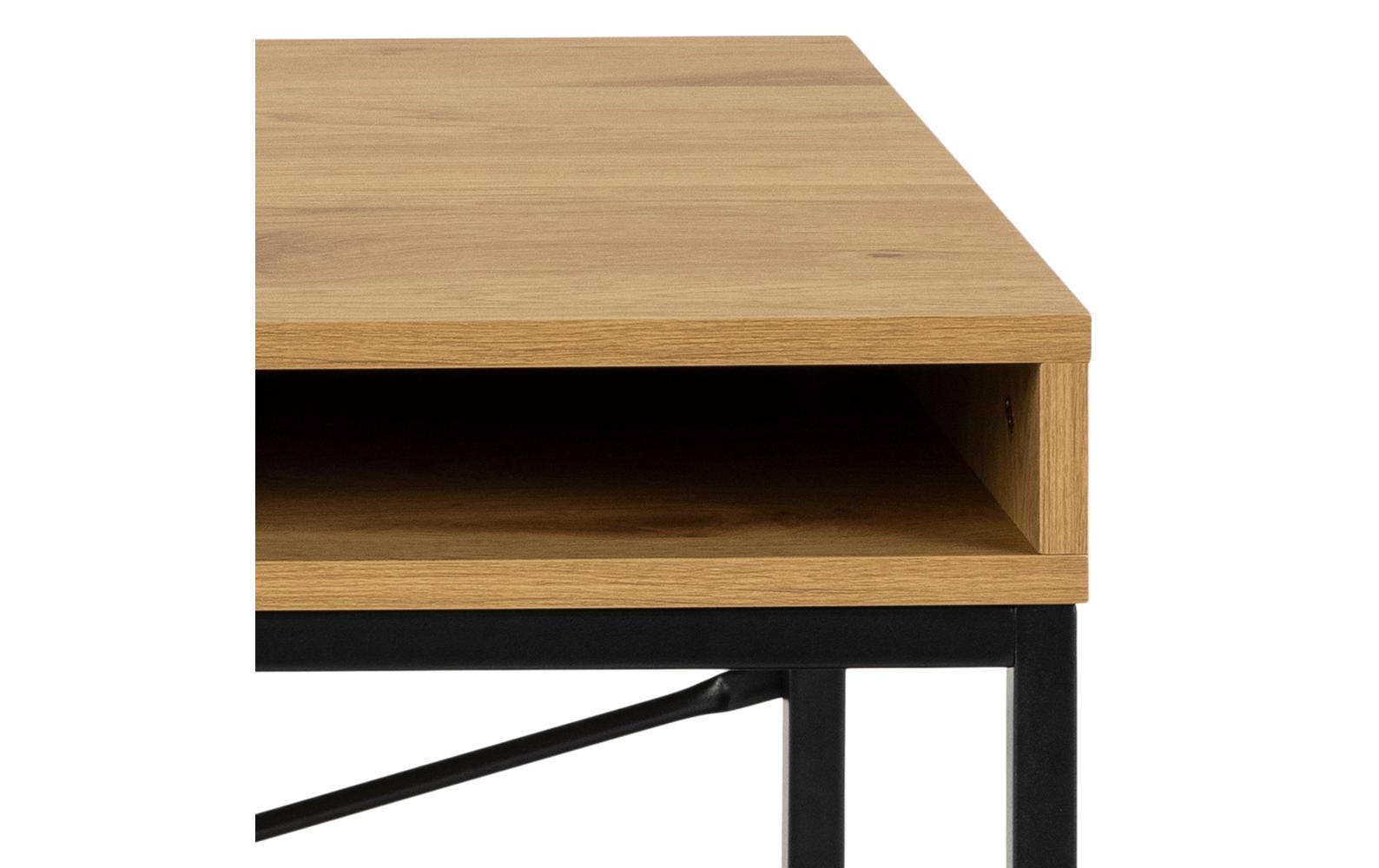 AC Design Tisch Seaford, Schwarz matt / Wildeiche matt