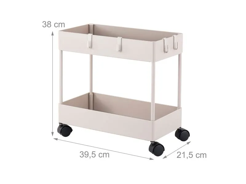 relaxdays Küchenwagen Küchenwagen 39.5 x 38 x 21.5 cm, Beige relaxdays Küchenwagen Küchenwagen 39.5 x 38 x 21.5 cm, Beige