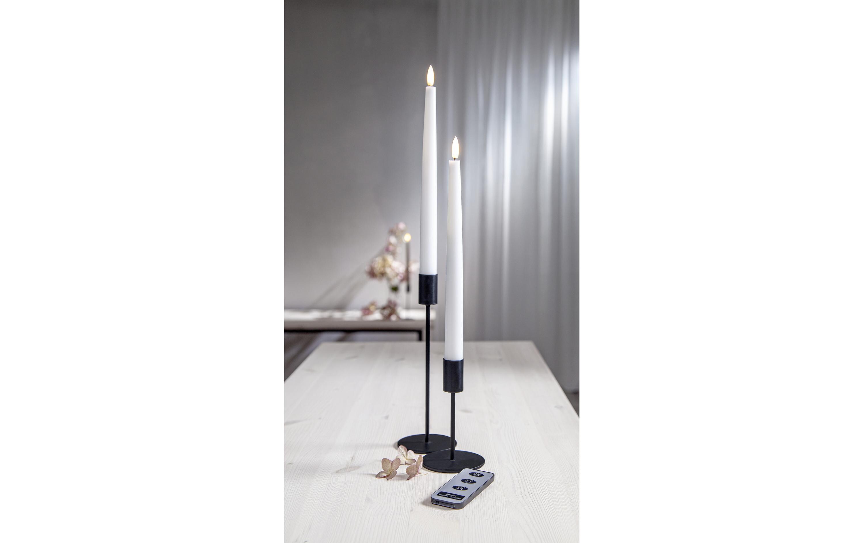 Star Trading LED-Stabkerzen Set Flamme Slim, 2 Stück, Weiss