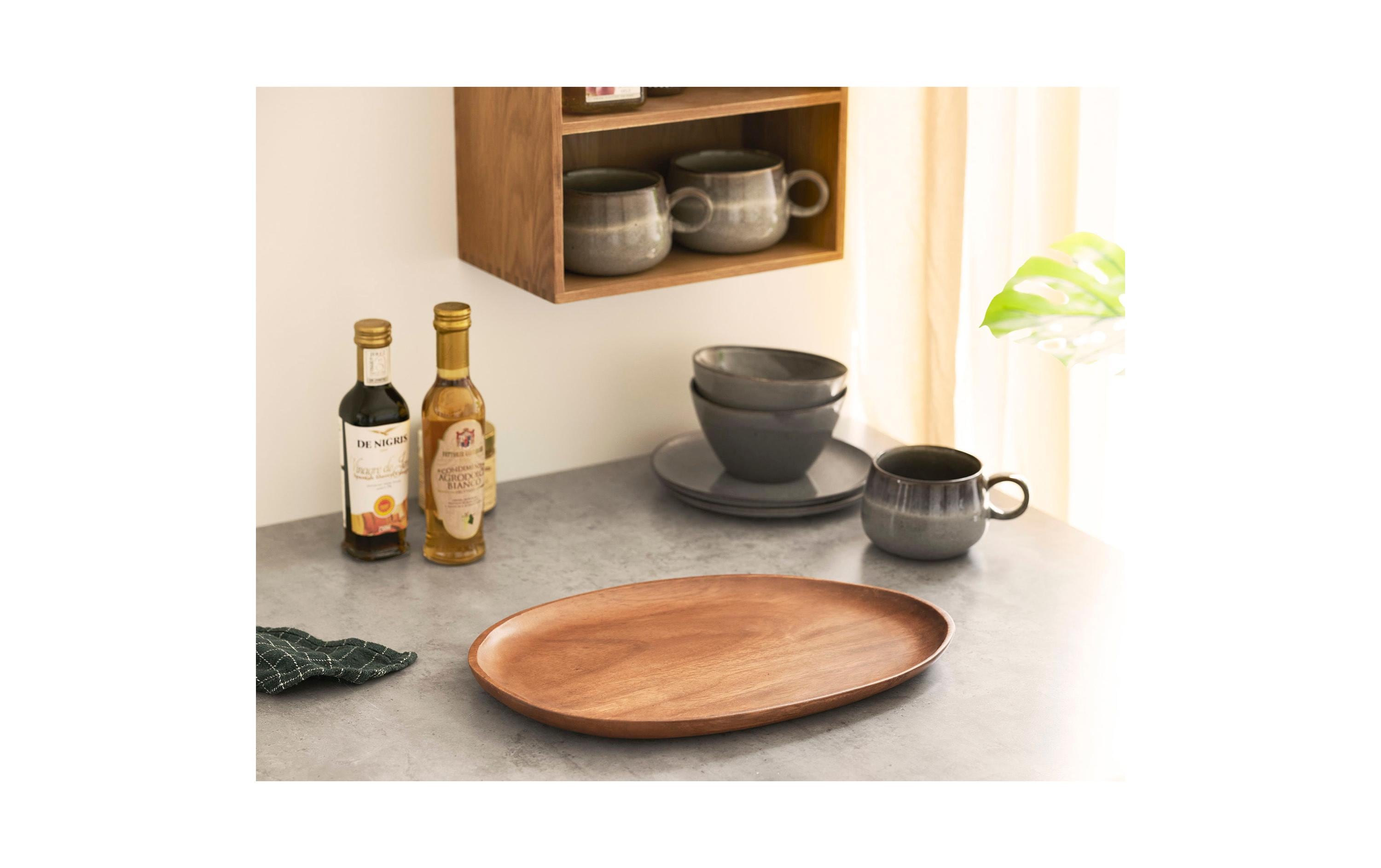 House Nordic Serviertablett Tray 39.5 x 28 x 2.5 cm, Nature