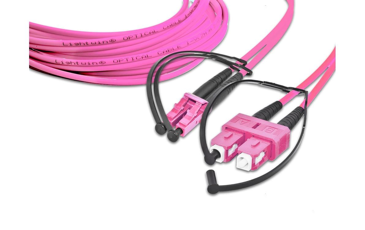 Lightwin LWL-Patchkabel LC-SC, Multimode, Duplex, OM4, 1.5m Lightwin LWL-Patchkabel LC-SC, Multimode, Duplex, OM4, 1.5m