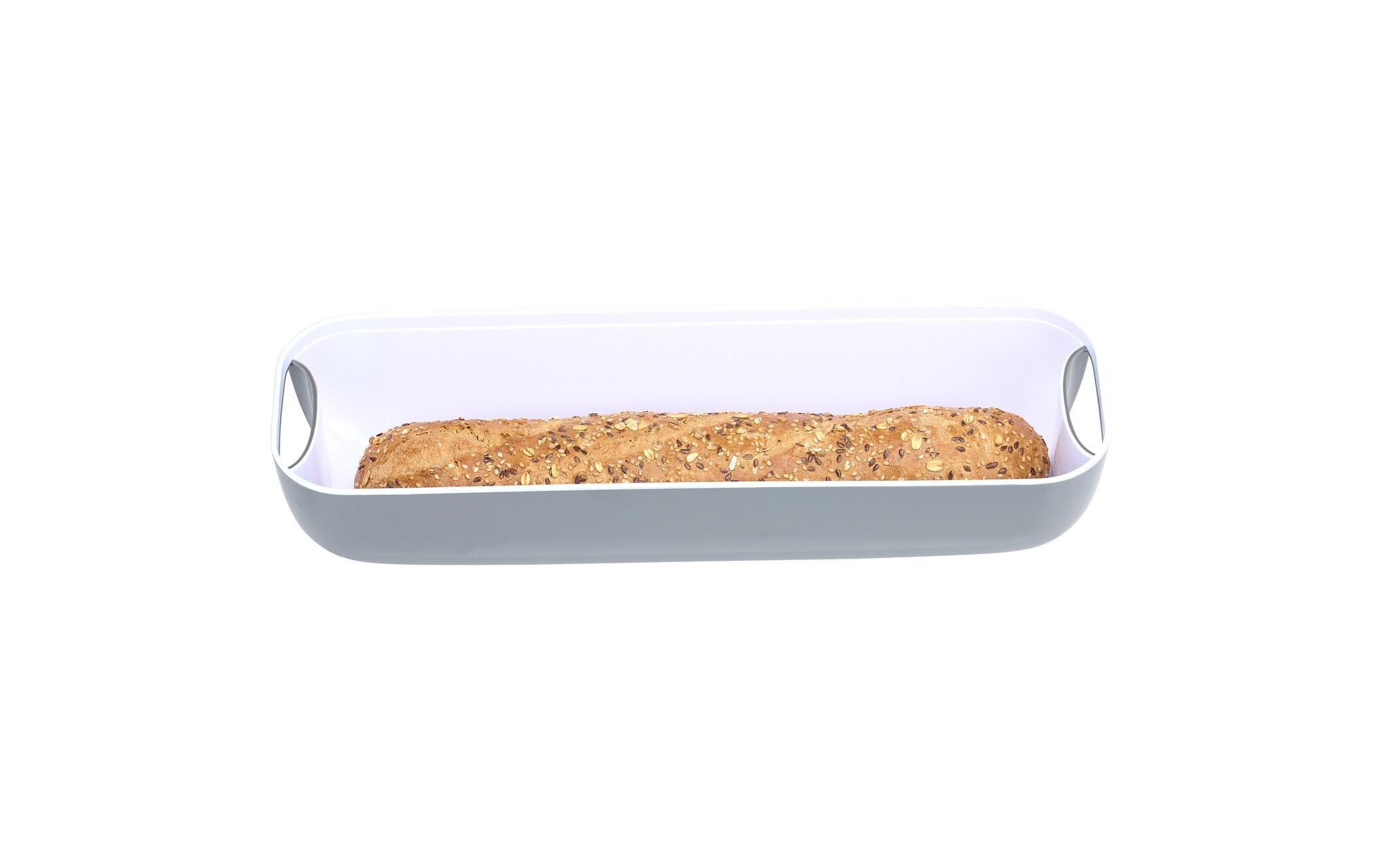 alpina Brotkasten mit Bambusdeckel Grau