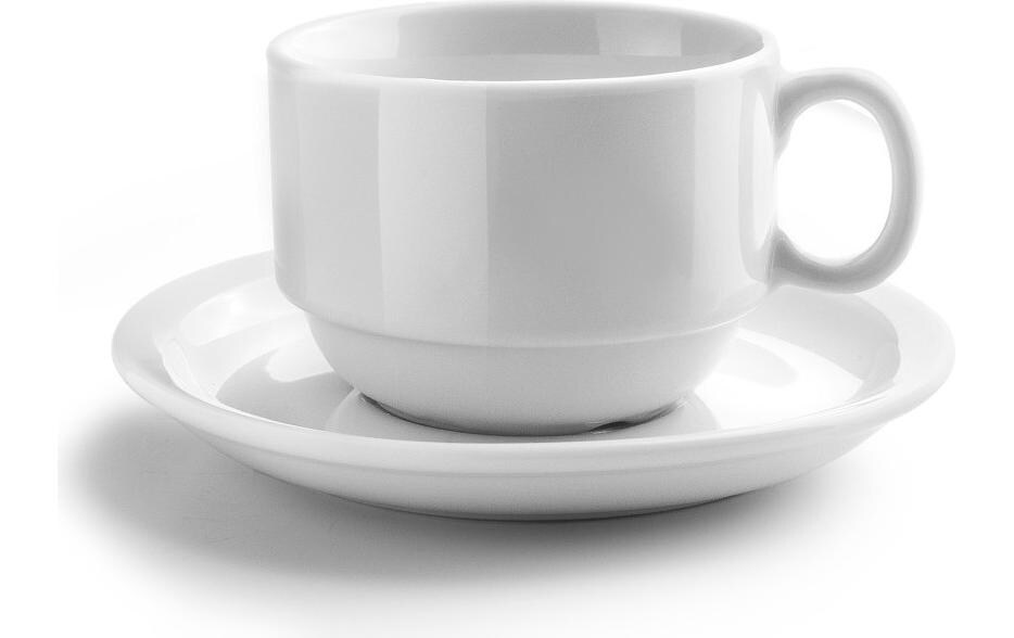 Ibili Tassen + Unterteller-Set 230 ml, 6 Stück, Weiss
