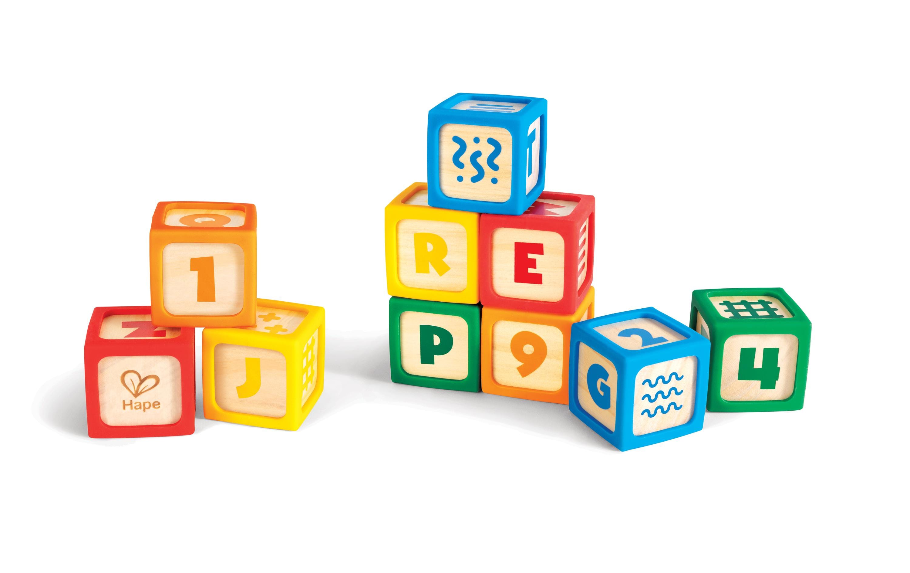 Hape Stapelklötzchen aus Silikon und Holz 10 Stück