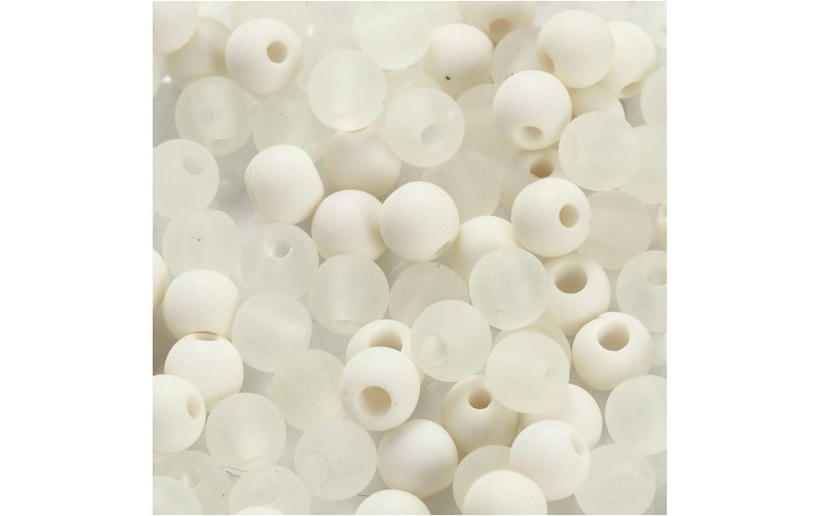 Creativ Company Kunststoffperlen 6 mm, Weiss, 150 Stk.