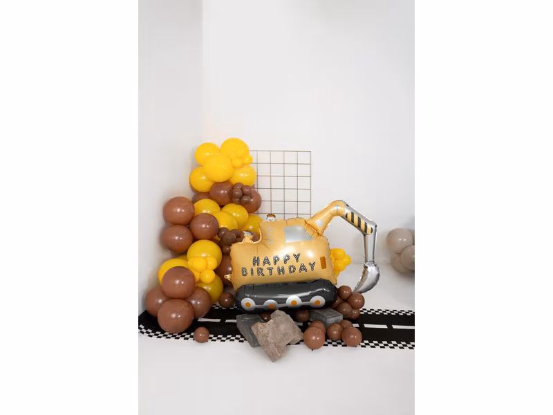 Partydeco Folienballon Bagger inkl. Strohhalm 49 x 76.5 cm, 1 Stück