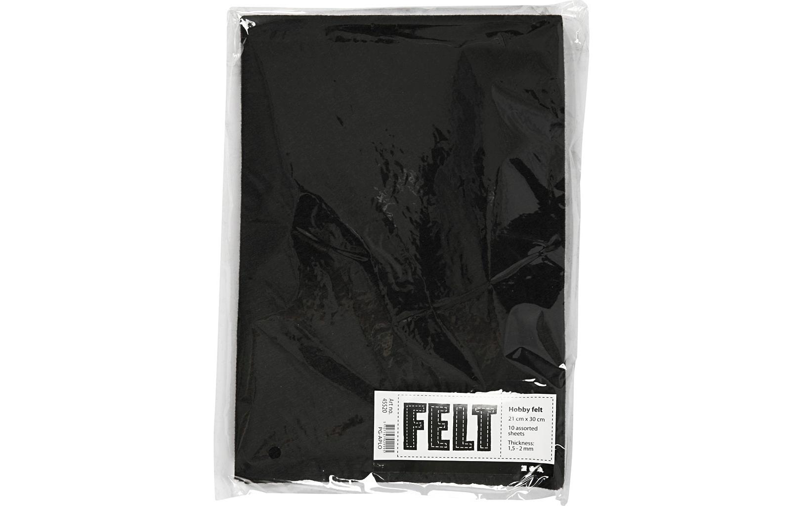 Creativ Company Bastelfilz 1.5 - 2 mm, A4, 10 Blatt, Schwarz Creativ Company Bastelfilz 1.5 - 2 mm, A4, 10 Blatt, Schwarz