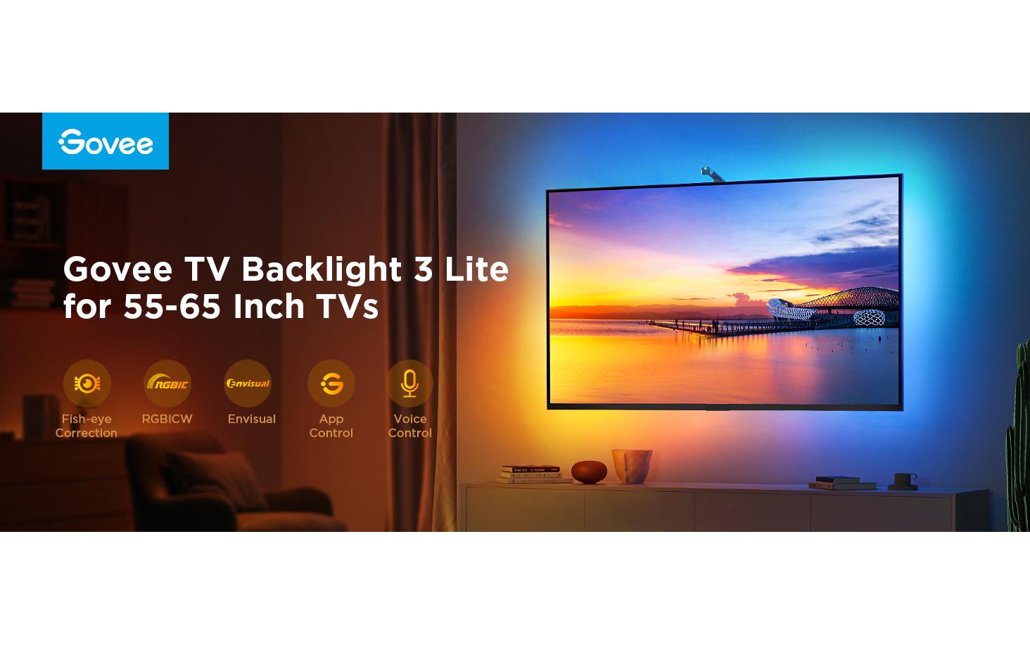 Govee Envisual TV Backlight T3, 55-65, RGBICW, WiFi, BT