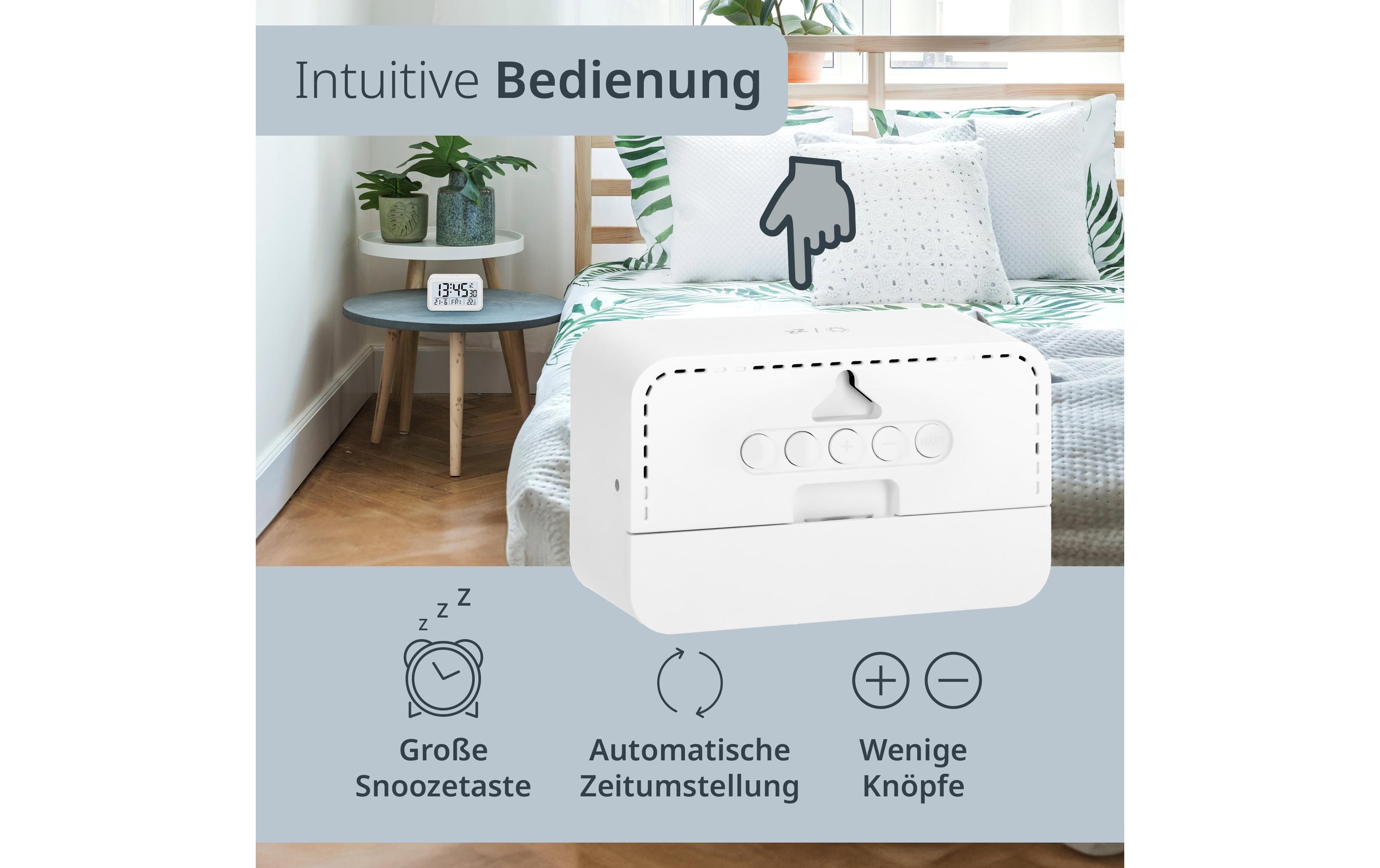 ADE Funkwecker digital Weiss