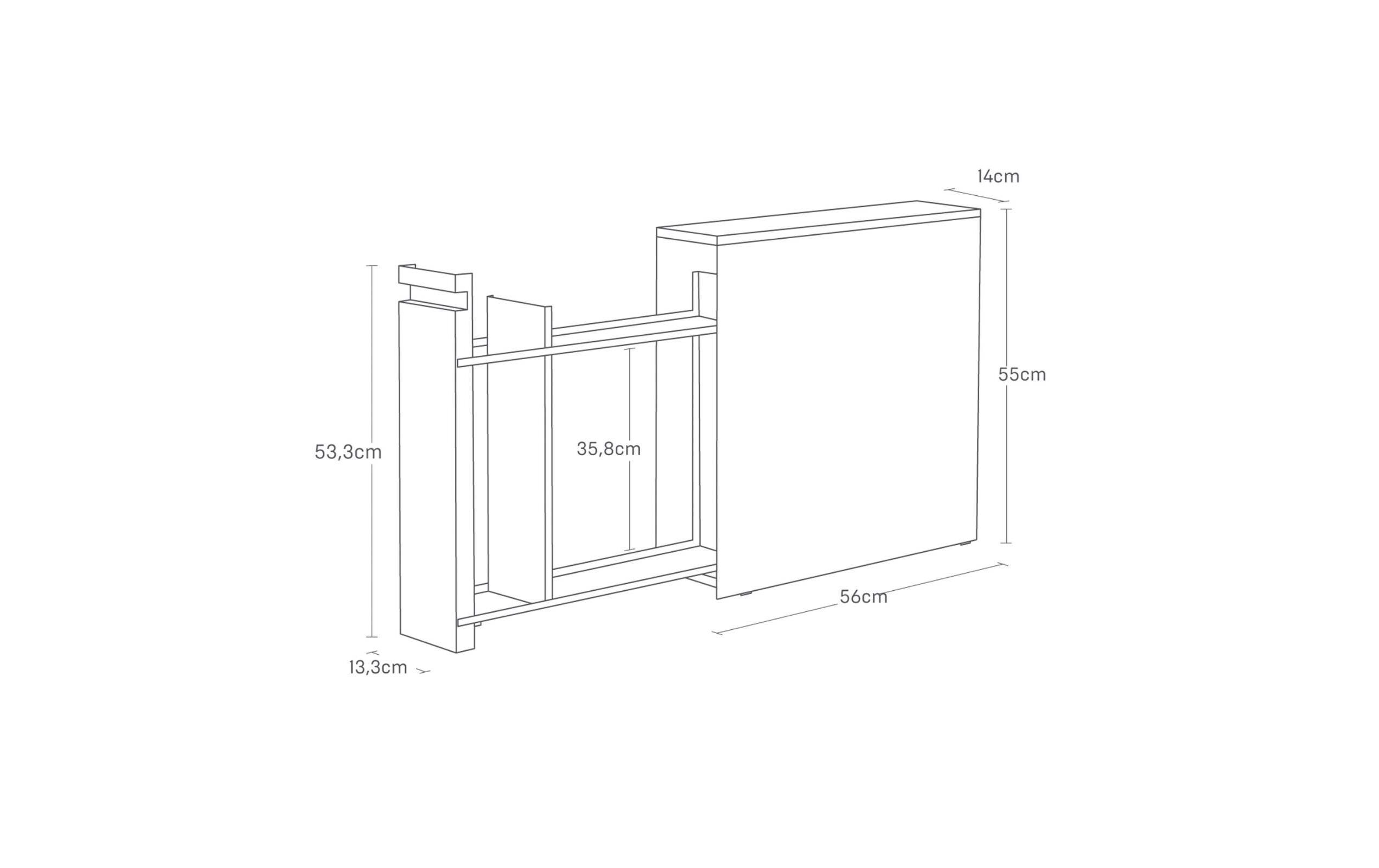 Yamazaki Badezimmerregal Tower 56 x 55 cm, Weiss