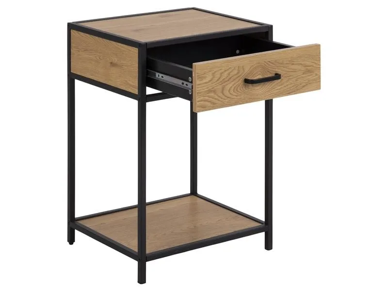 AC Design Nachttisch Seaford 42 x 35 x 63 cm, Nature/Schwarz AC Design Nachttisch Seaford 42 x 35 x 63 cm, Nature/Schwarz